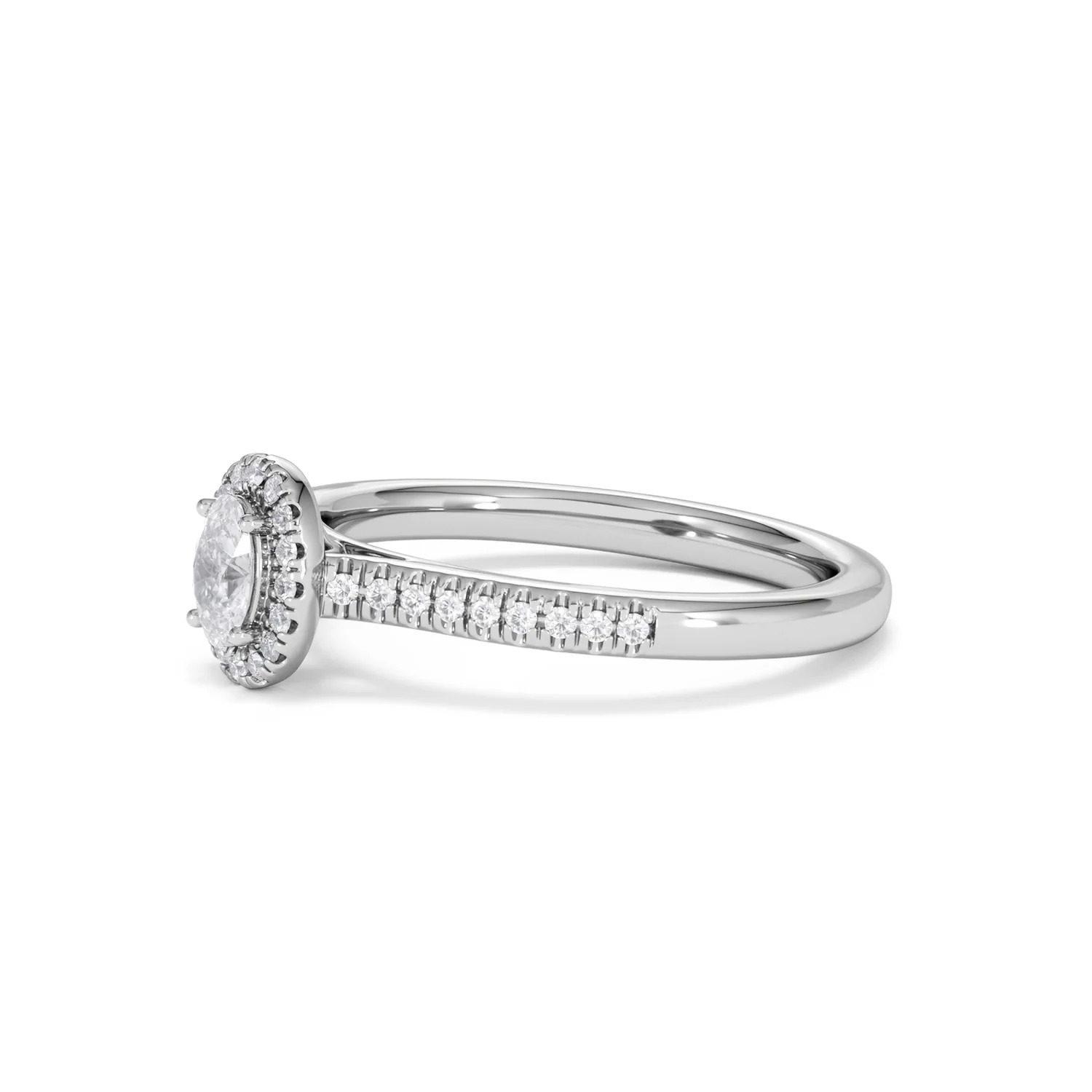 Lumia Oval Cut Lab Diamond Halo Ring 0.50ct F/VS in 925 Silver - Image 77