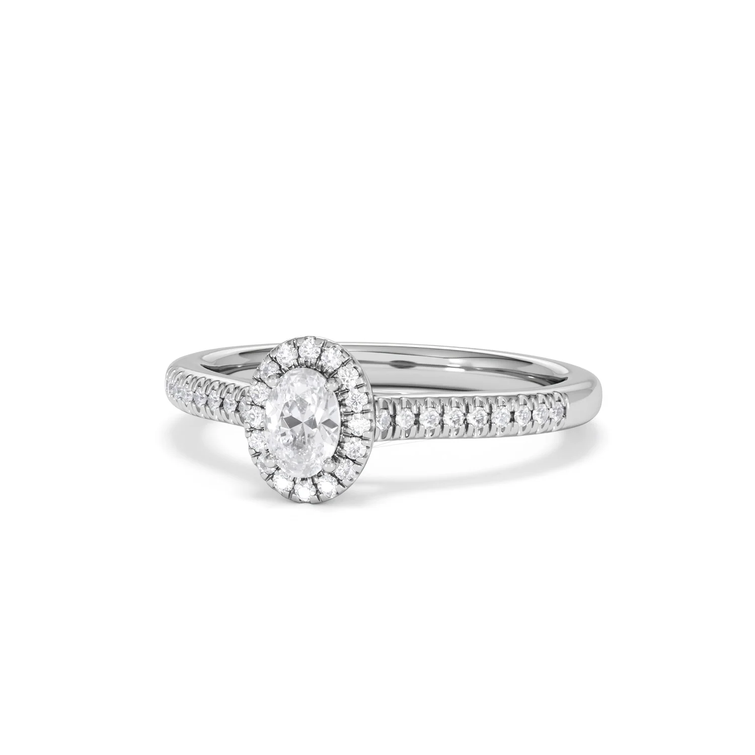 Lumia Oval Cut Lab Diamond Halo Ring 0.50ct F/VS in 925 Silver - Image 86