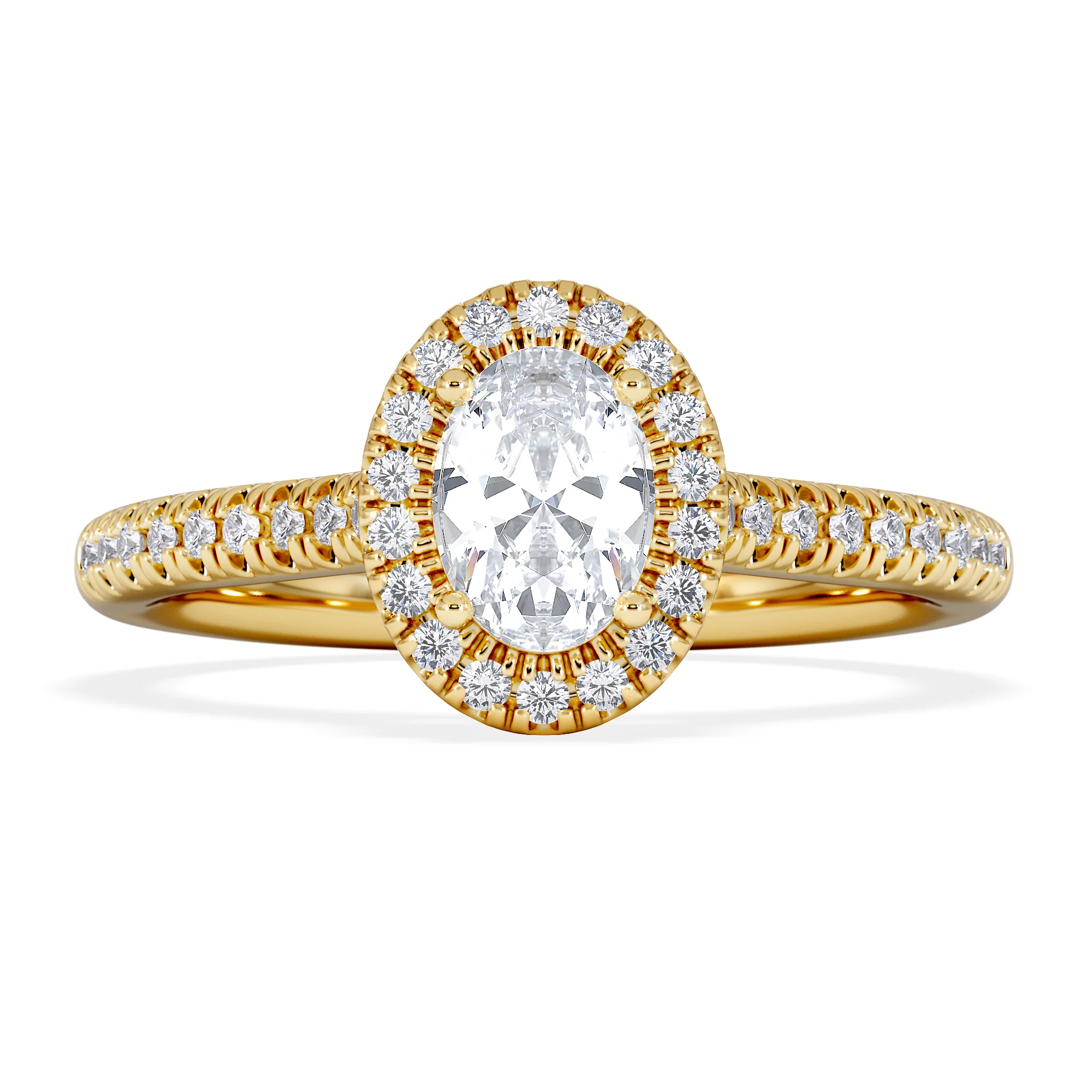 Lumia Oval Cut Lab Diamond Halo Ring 0.70ct F/VS in 9K Gold - Image 7