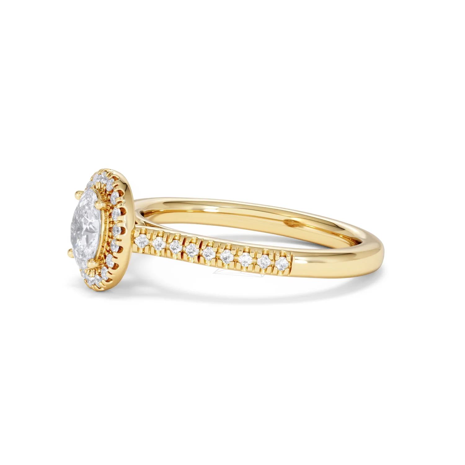 Lumia Oval Cut Lab Diamond Halo Ring 0.70ct F/VS in 9K Gold - Image 76