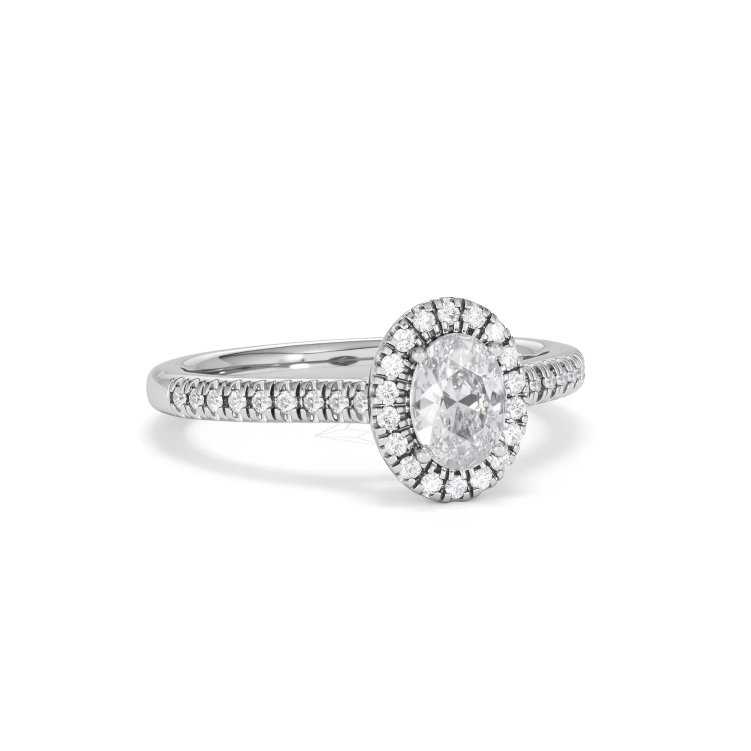Lumia Oval Cut Lab Diamond Halo Ring 0.70ct F/VS in 9K White Gold - Image 14