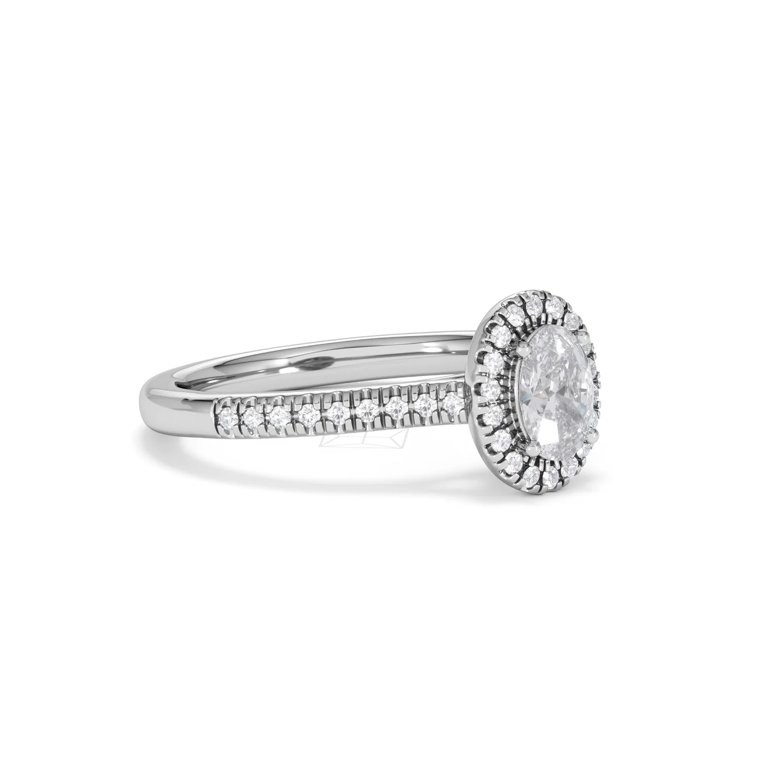 Lumia Oval Cut Lab Diamond Halo Ring 0.70ct F/VS in 9K White Gold - Image 19