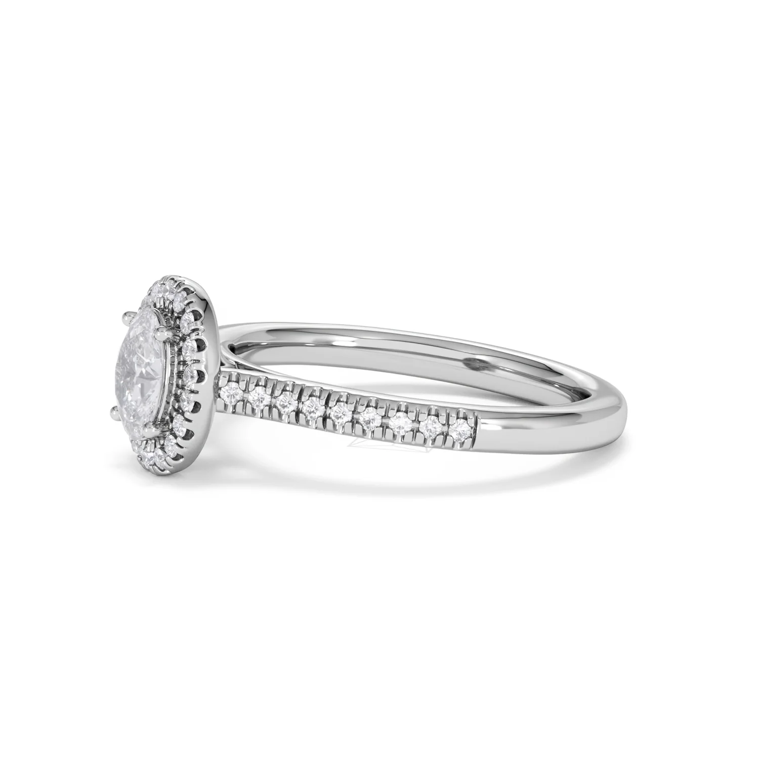 Lumia Oval Cut Lab Diamond Halo Ring 0.70ct F/VS in 9K White Gold - Image 76