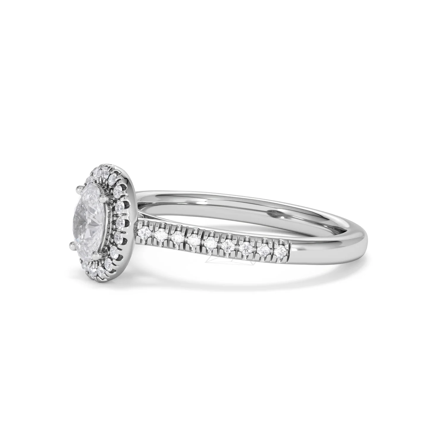 Lumia Oval Cut Lab Diamond Halo Ring 0.70ct F/VS in 9K White Gold - Image 77