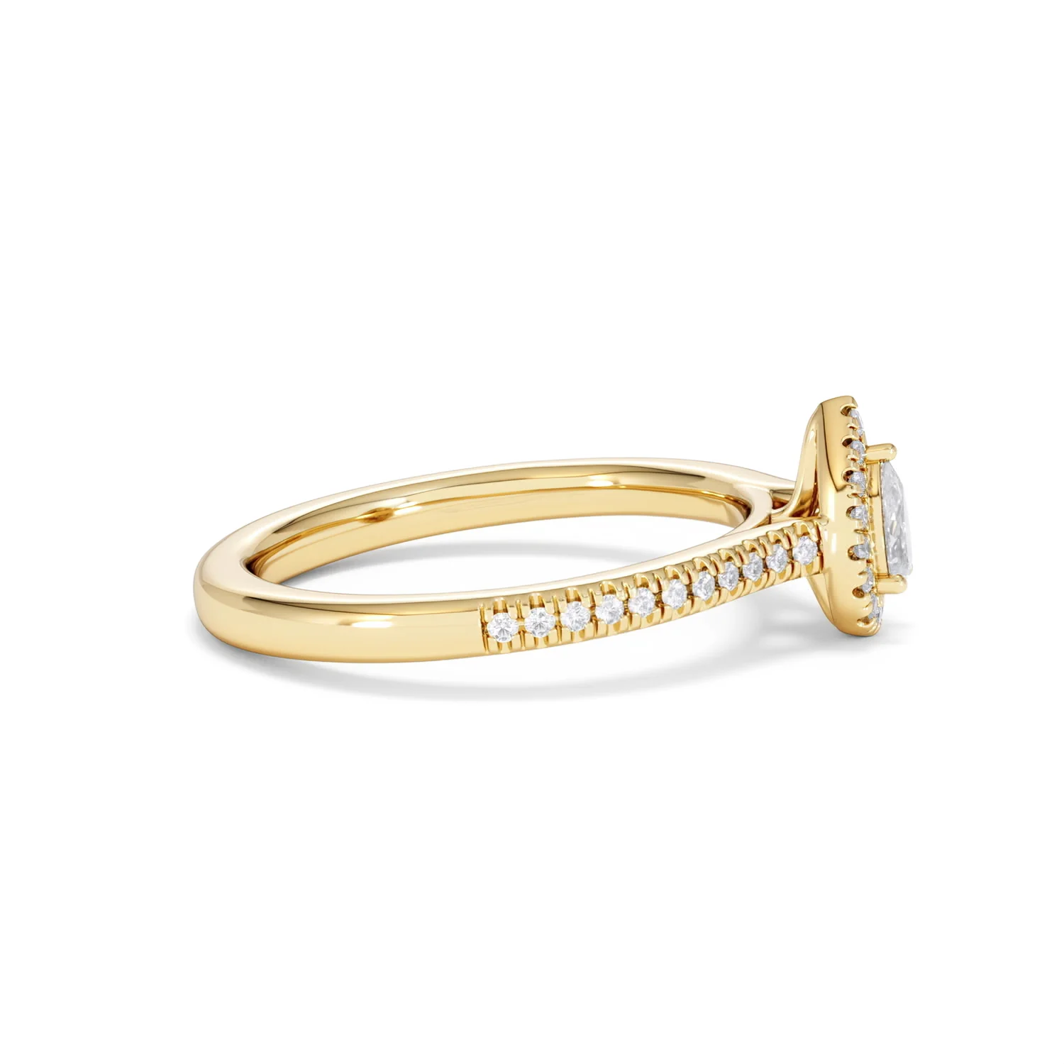 Lumia Pear Cut Lab Diamond Halo Ring 0.33ct F/VS in 18K Gold Vermeil - Image 28