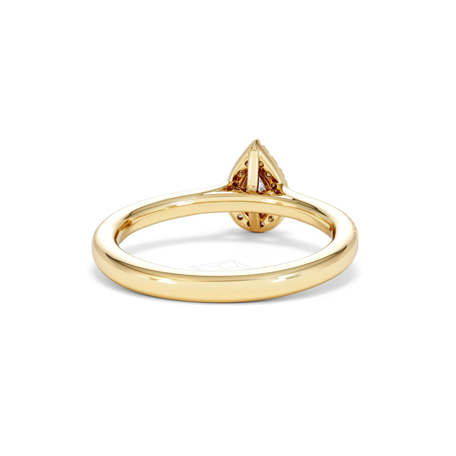 Lumia Pear Cut Lab Diamond Halo Ring 0.33ct F/VS in 18K Gold Vermeil - Image 47