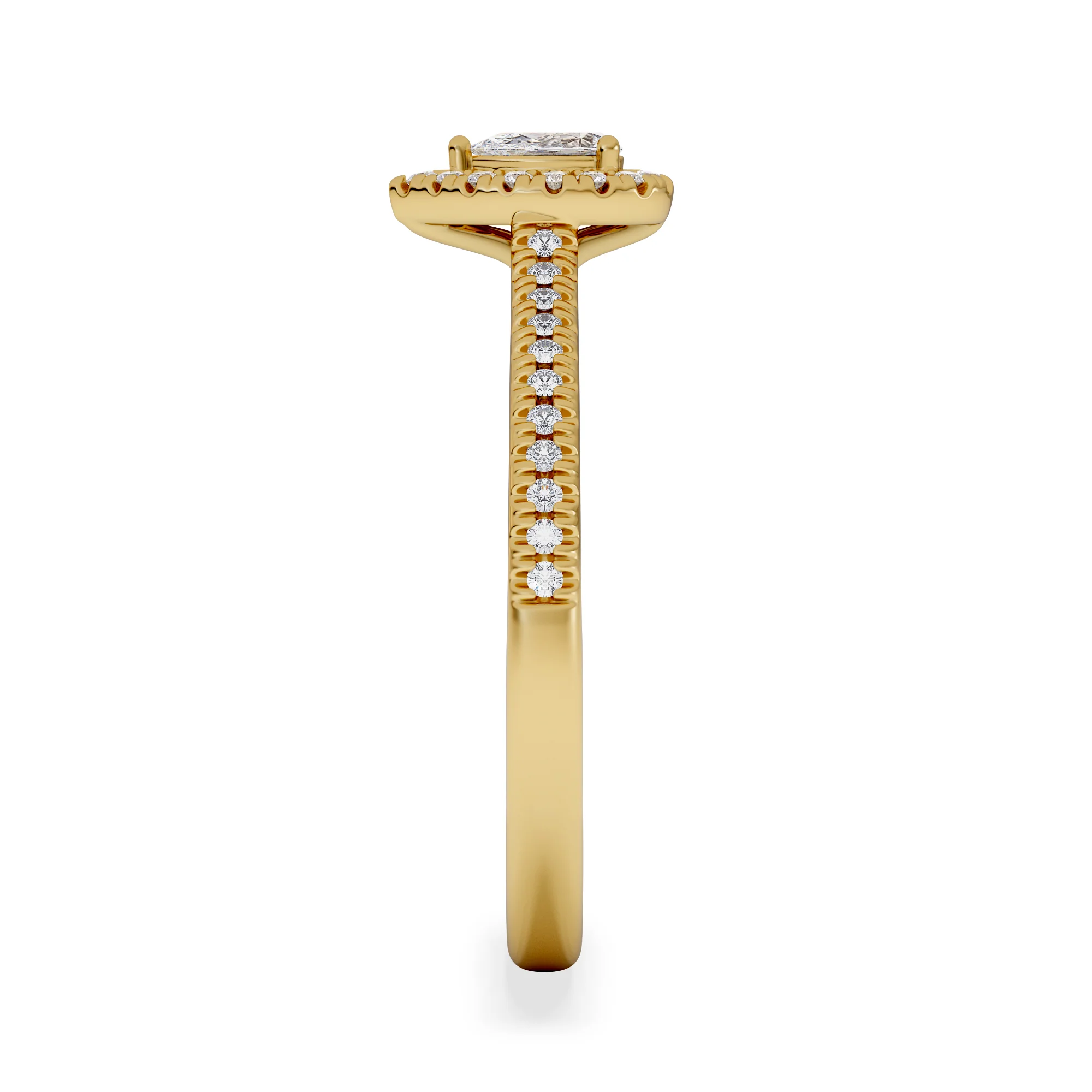 Lumia Pear Cut Lab Diamond Halo Ring 0.33ct F/VS in 18K Gold Vermeil - Image 5