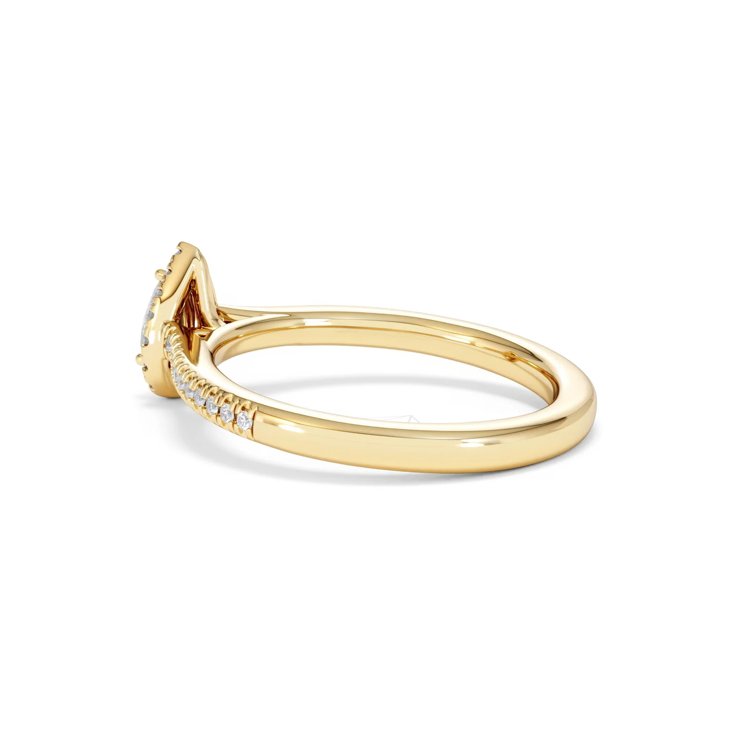 Lumia Pear Cut Lab Diamond Halo Ring 0.33ct F/VS in 18K Gold Vermeil - Image 63