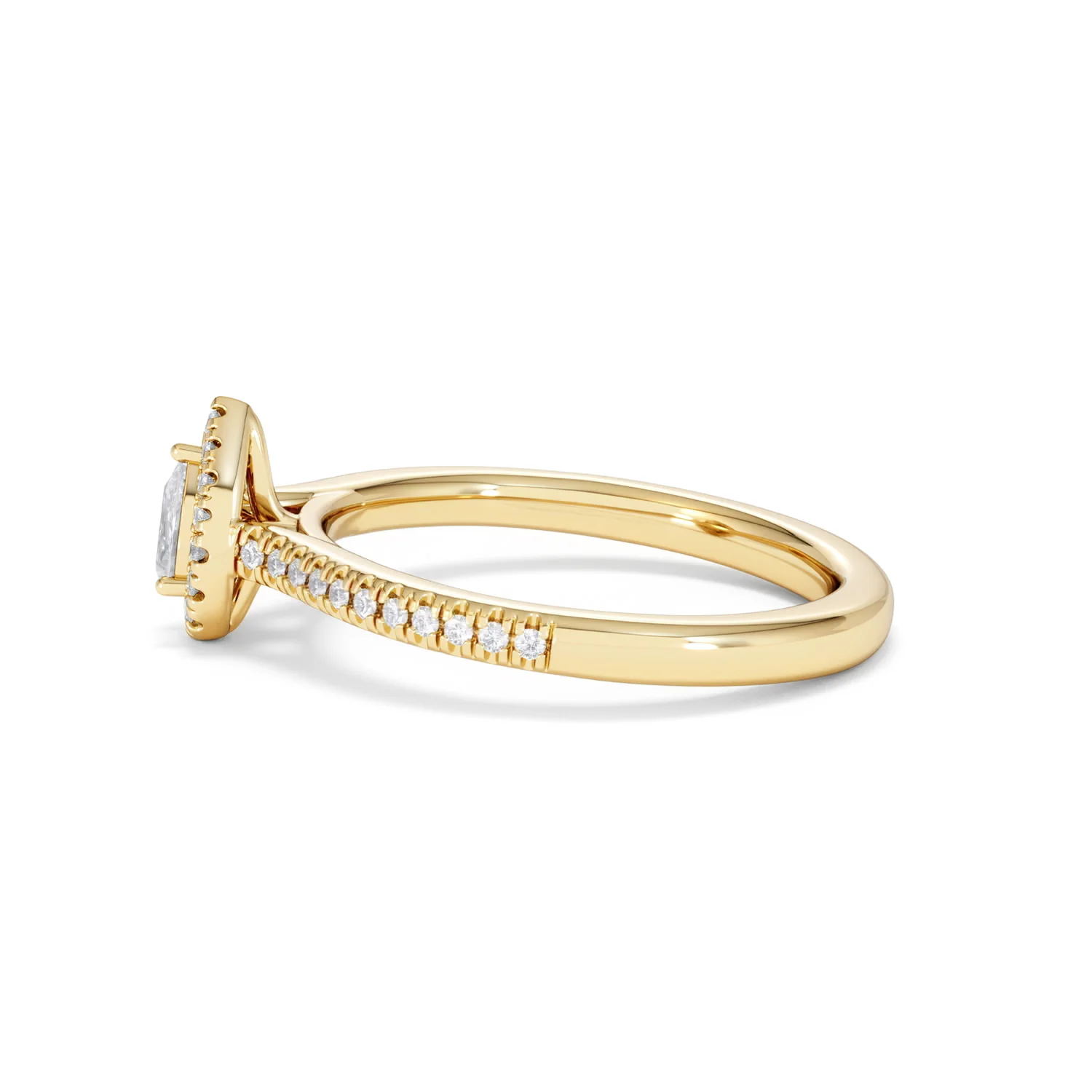Lumia Pear Cut Lab Diamond Halo Ring 0.33ct F/VS in 18K Gold Vermeil - Image 70