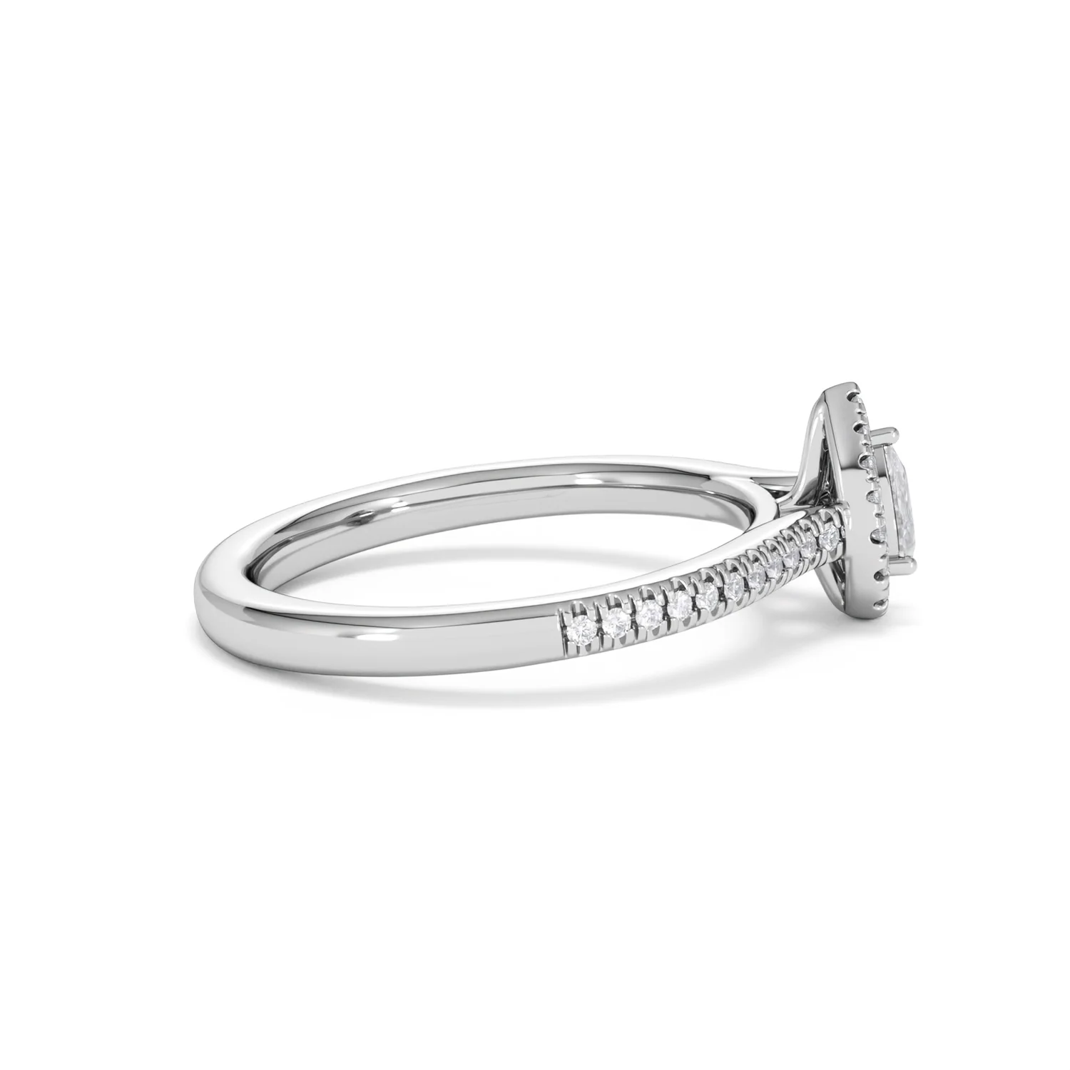 Lumia Pear Cut Lab Diamond Halo Ring 0.33ct F/VS in 925 Silver - Image 31
