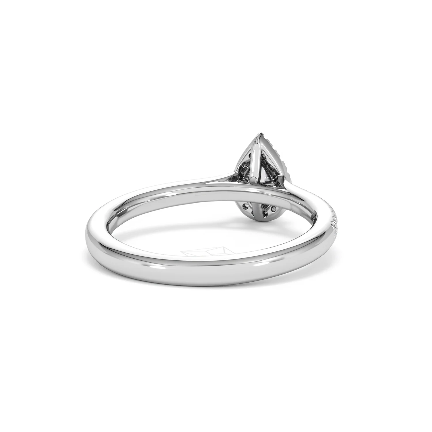 Lumia Pear Cut Lab Diamond Halo Ring 0.33ct F/VS in 925 Silver - Image 45