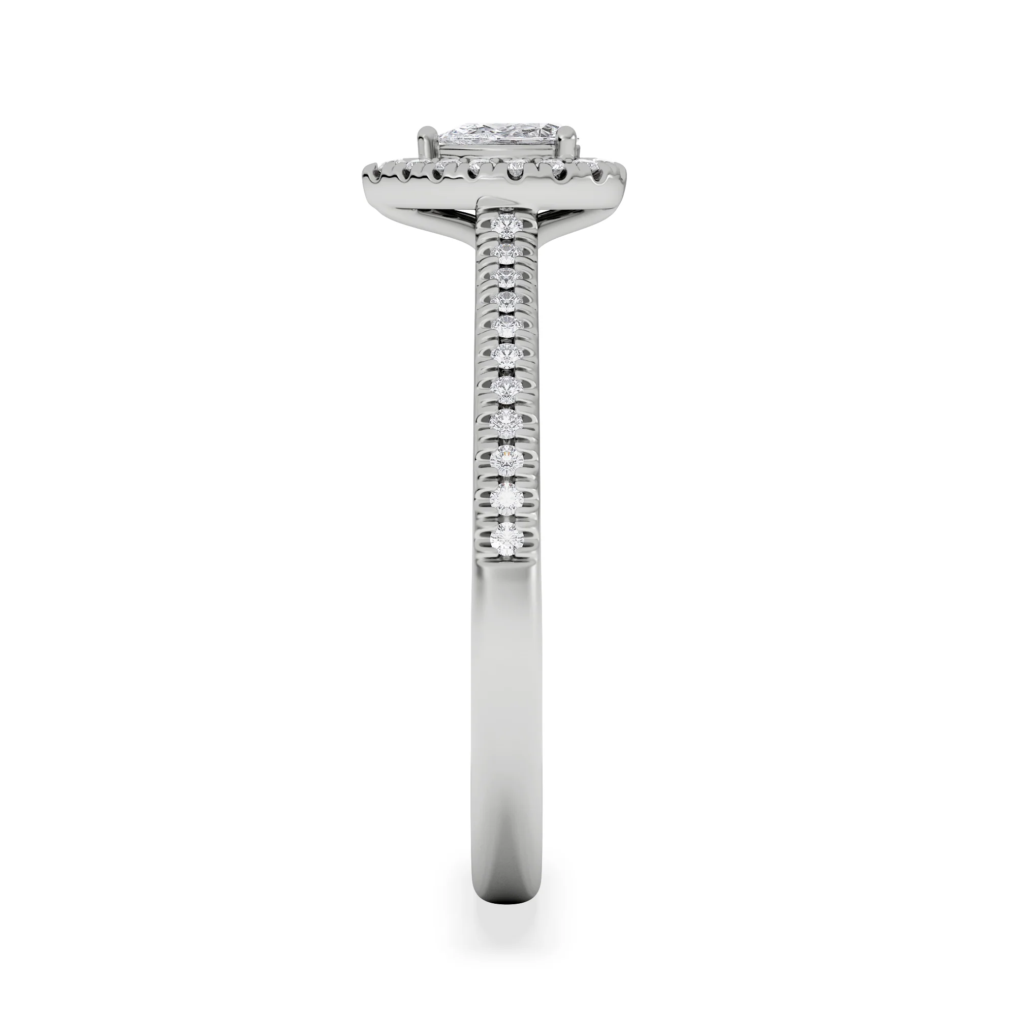 Lumia Pear Cut Lab Diamond Halo Ring 0.33ct F/VS in 925 Silver - Image 5