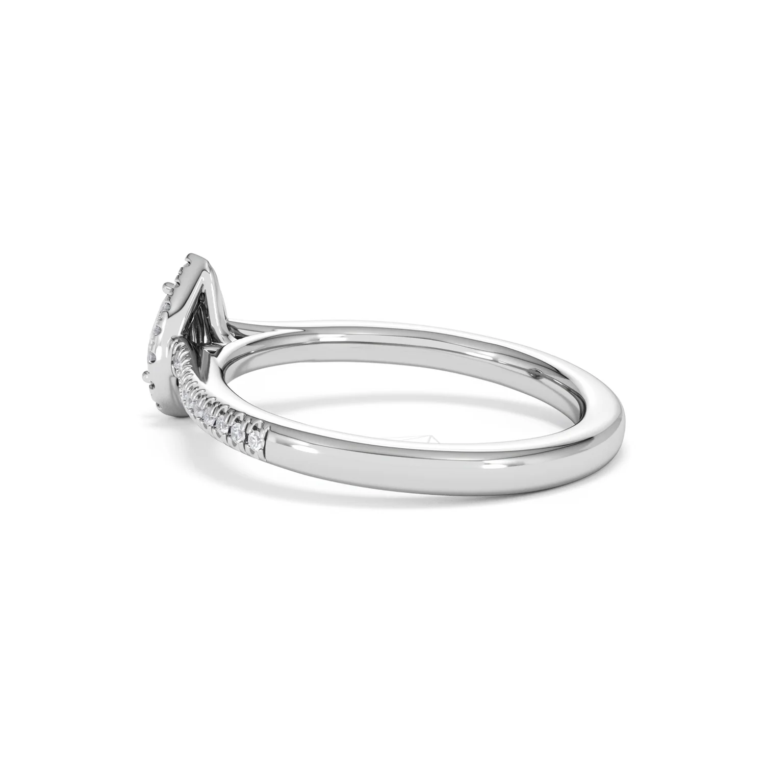 Lumia Pear Cut Lab Diamond Halo Ring 0.33ct F/VS in 925 Silver - Image 63