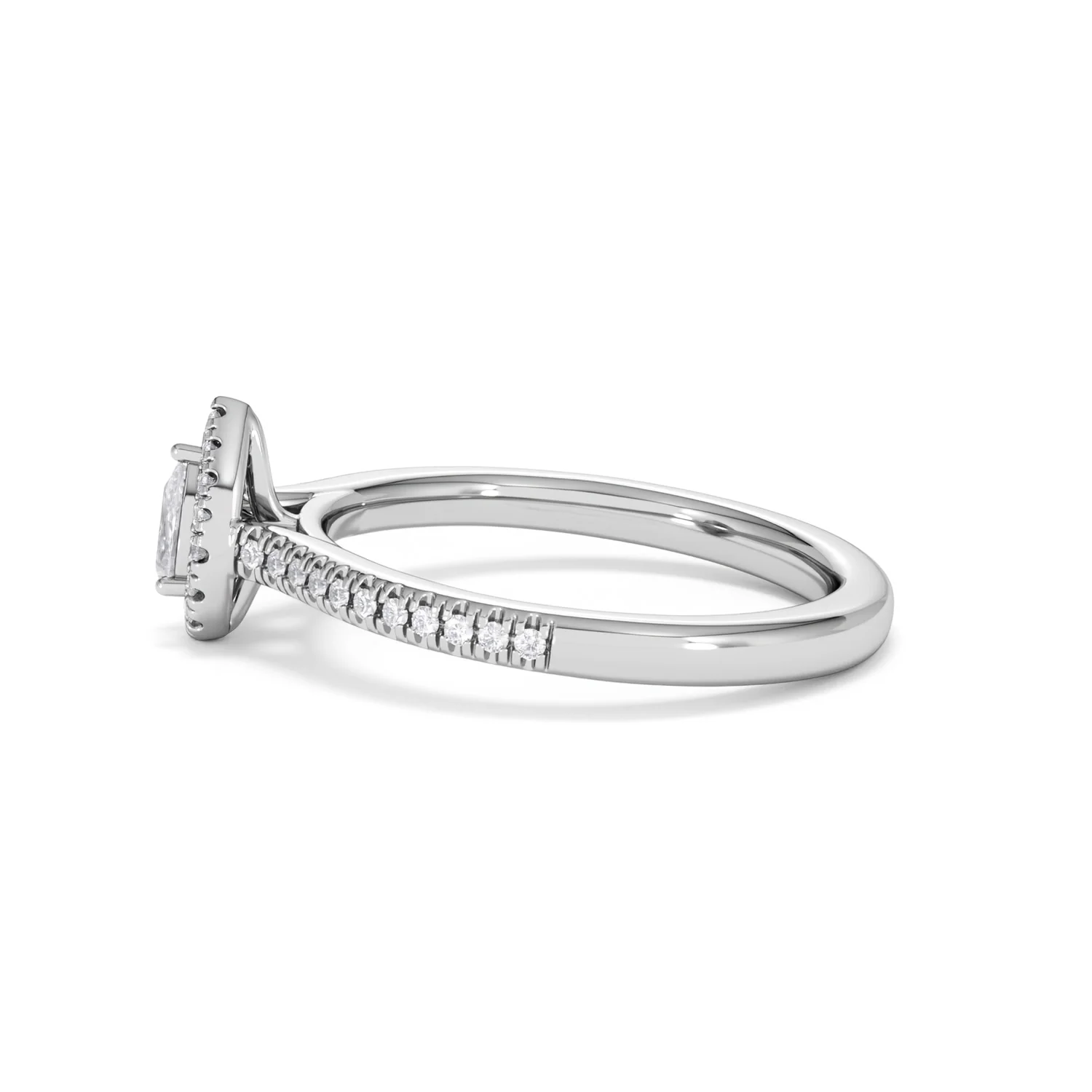 Lumia Pear Cut Lab Diamond Halo Ring 0.33ct F/VS in 925 Silver - Image 70
