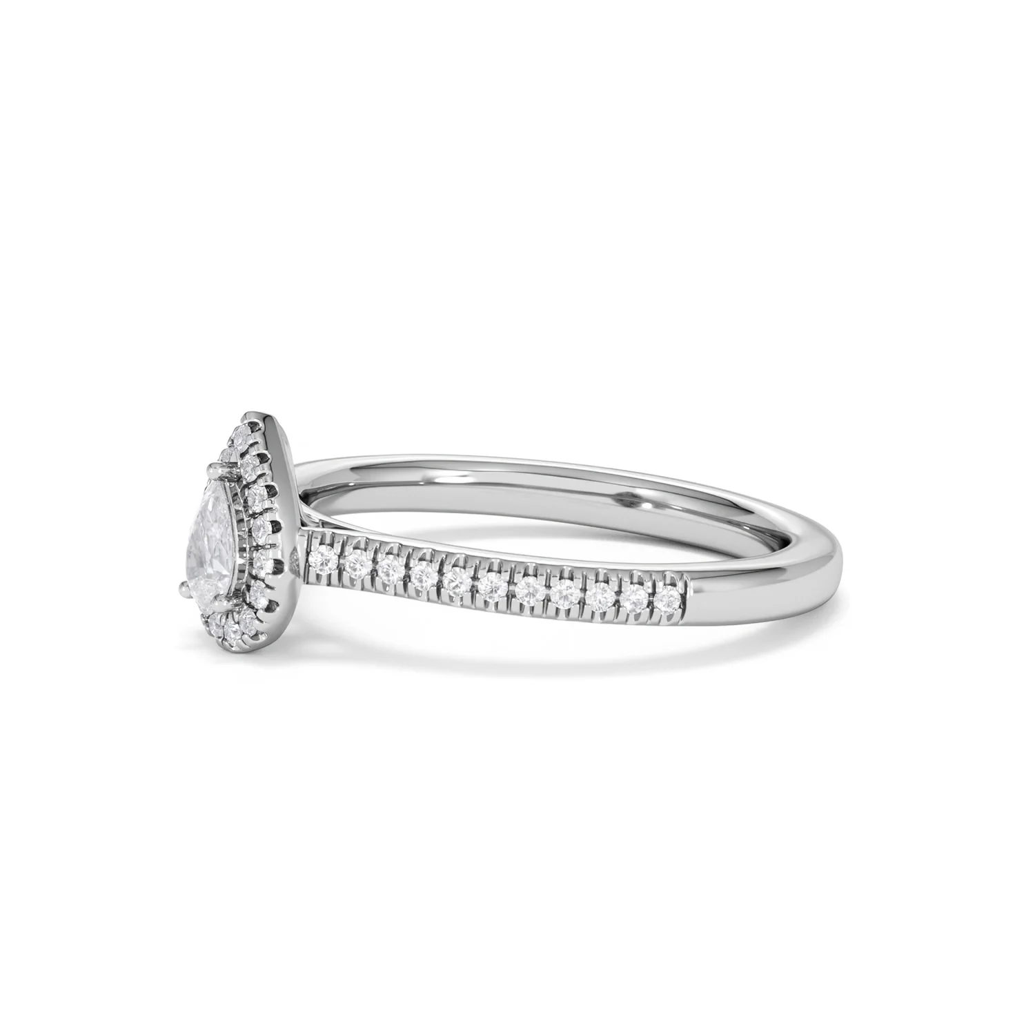Lumia Pear Cut Lab Diamond Halo Ring 0.33ct F/VS in 925 Silver - Image 77