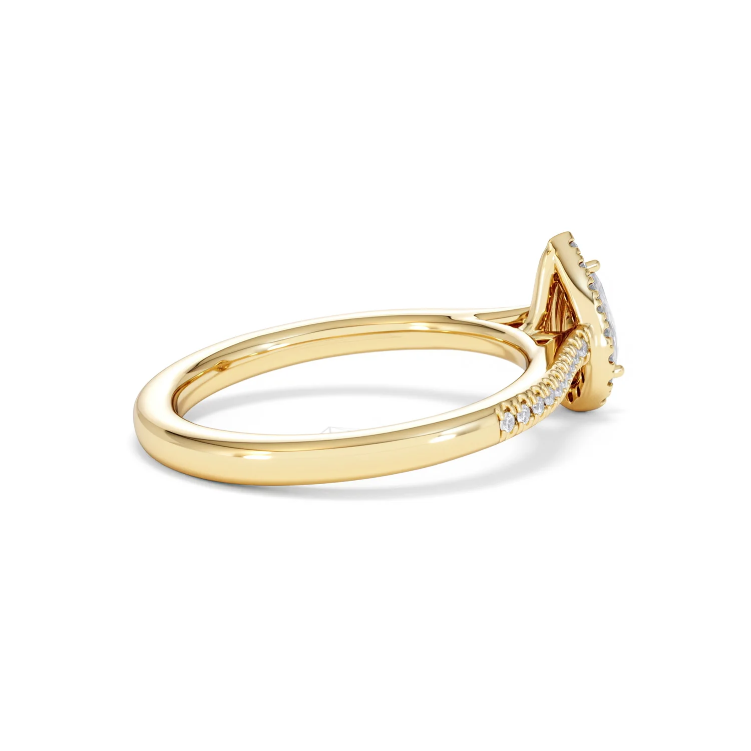 Lumia Pear Cut Lab Diamond Halo Ring 0.50ct F/VS in 18K Gold Vermeil - Image 36