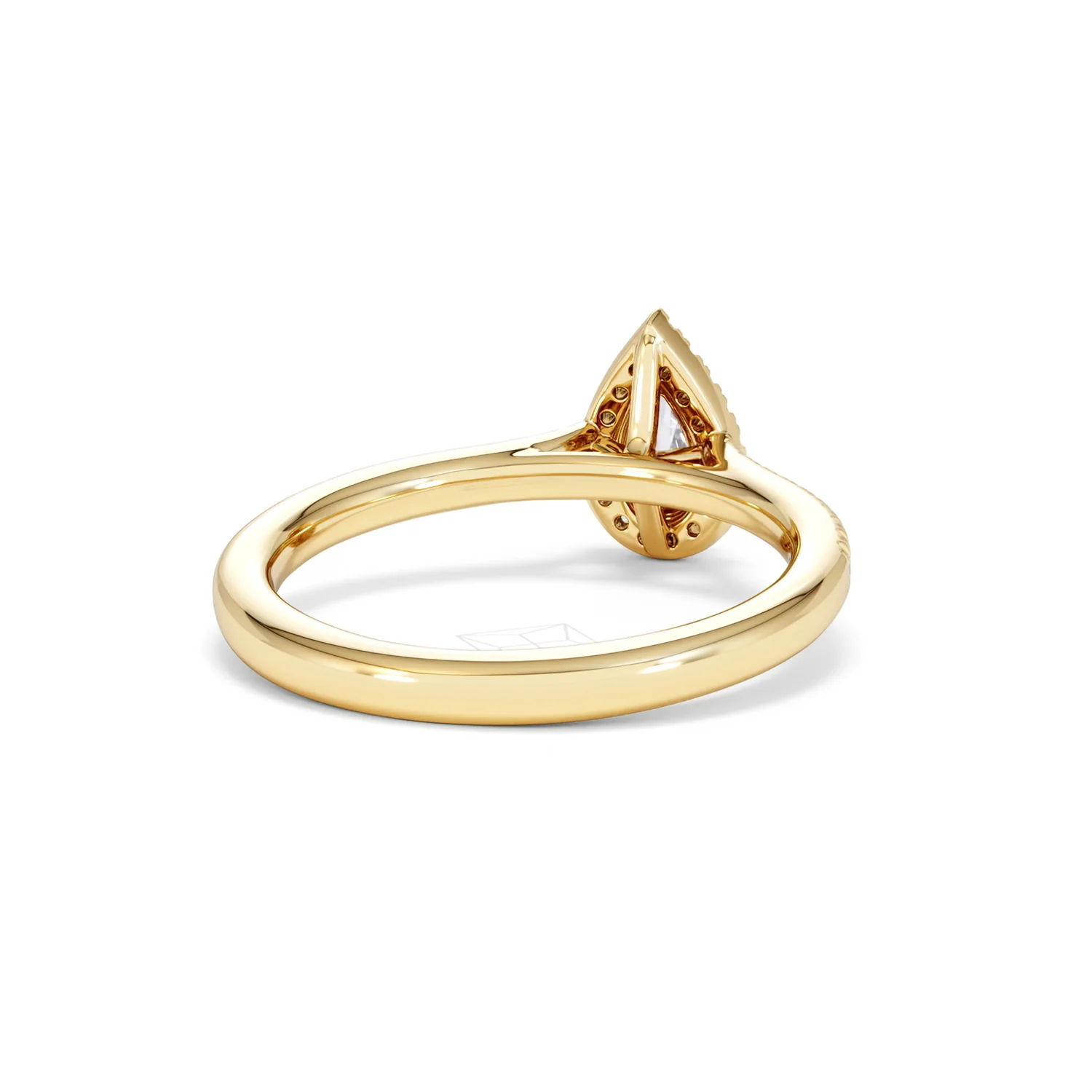 Lumia Pear Cut Lab Diamond Halo Ring 0.50ct F/VS in 18K Gold Vermeil - Image 45