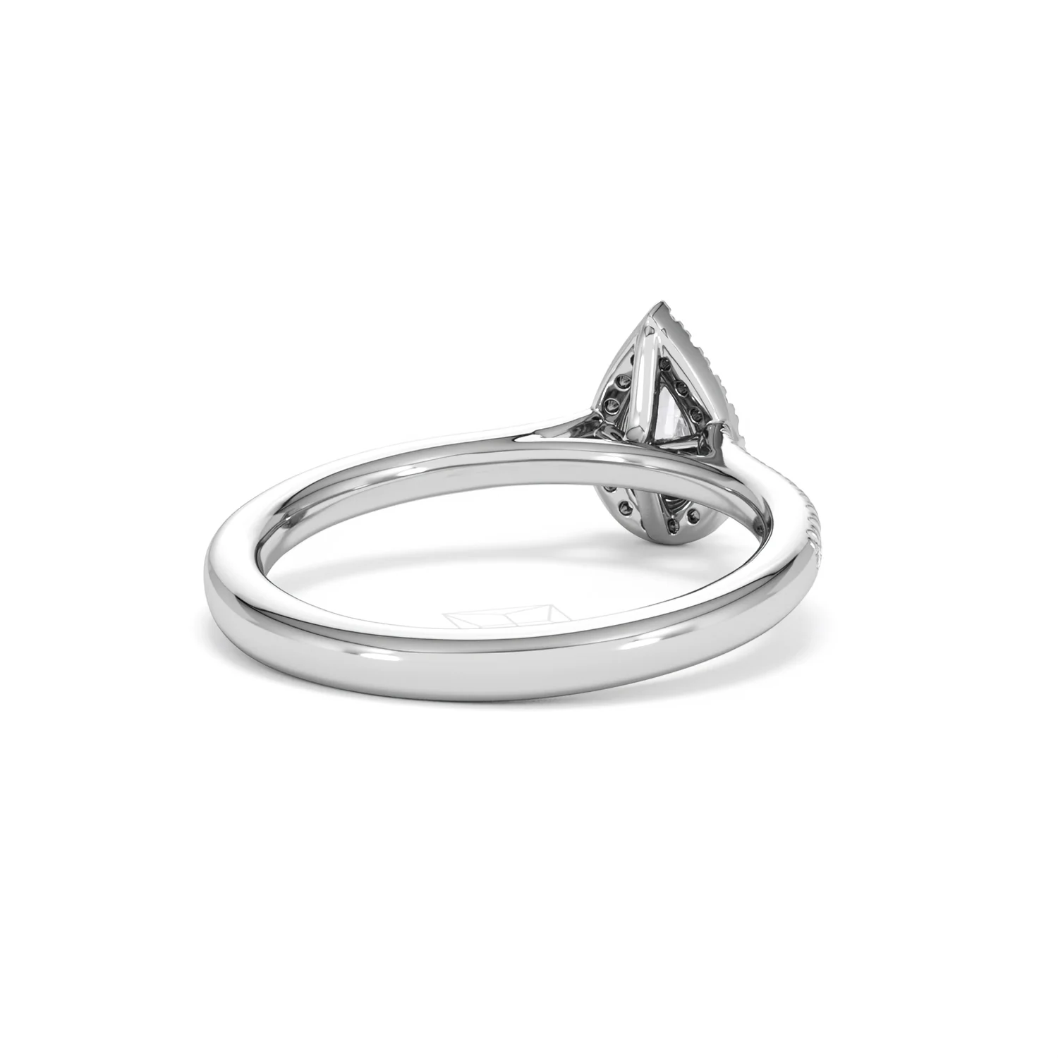 Lumia Pear Cut Lab Diamond Halo Ring 0.50ct F/VS in 925 Silver - Image 44