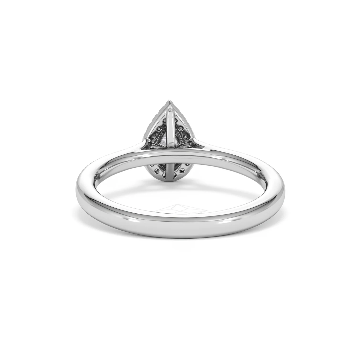 Lumia Pear Cut Lab Diamond Halo Ring 0.50ct F/VS in 925 Silver - Image 51
