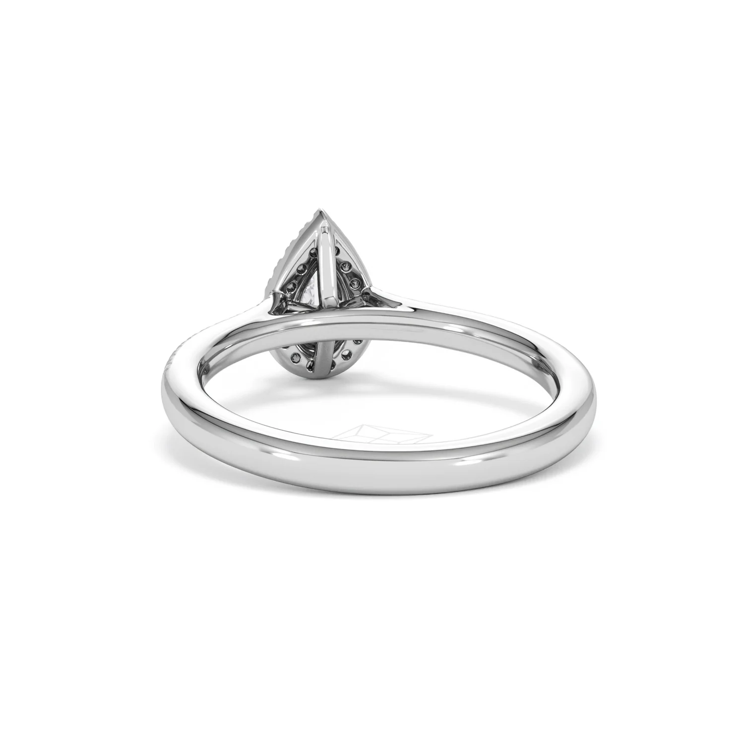Lumia Pear Cut Lab Diamond Halo Ring 0.50ct F/VS in 925 Silver - Image 53