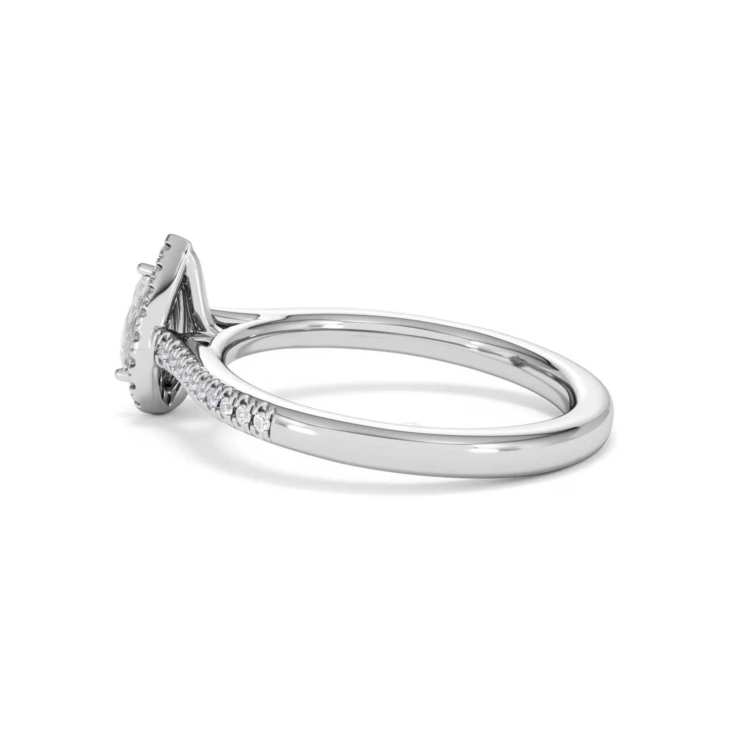 Lumia Pear Cut Lab Diamond Halo Ring 0.50ct F/VS in 925 Silver - Image 65