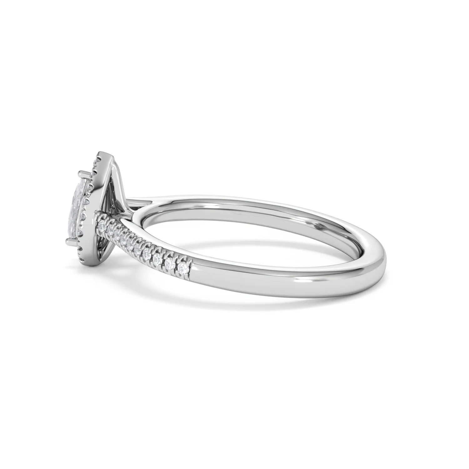 Lumia Pear Cut Lab Diamond Halo Ring 0.50ct F/VS in 925 Silver - Image 67