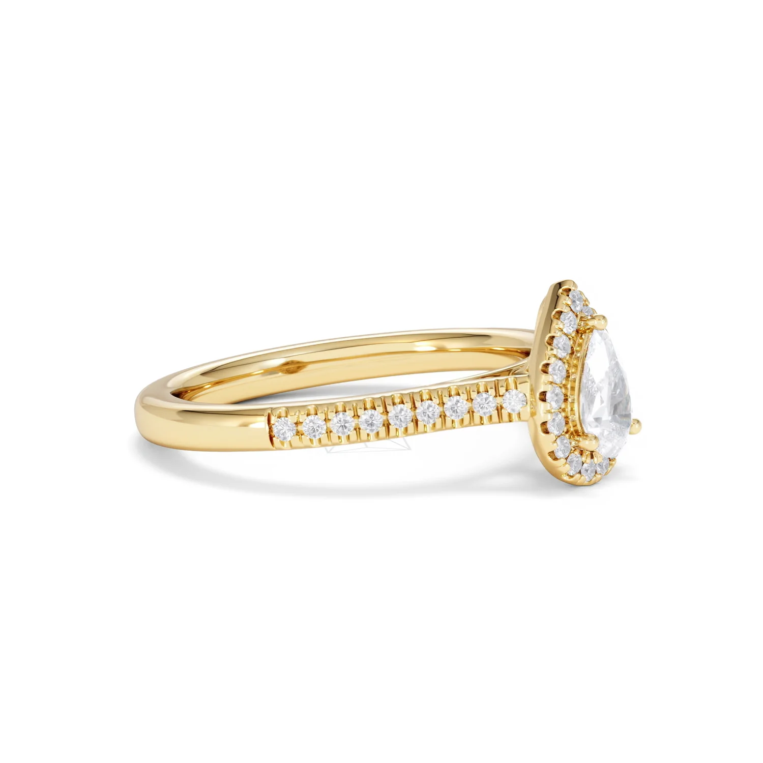 Lumia Pear Cut Lab Diamond Halo Ring 0.70ct F/VS in 9K Gold - Image 22