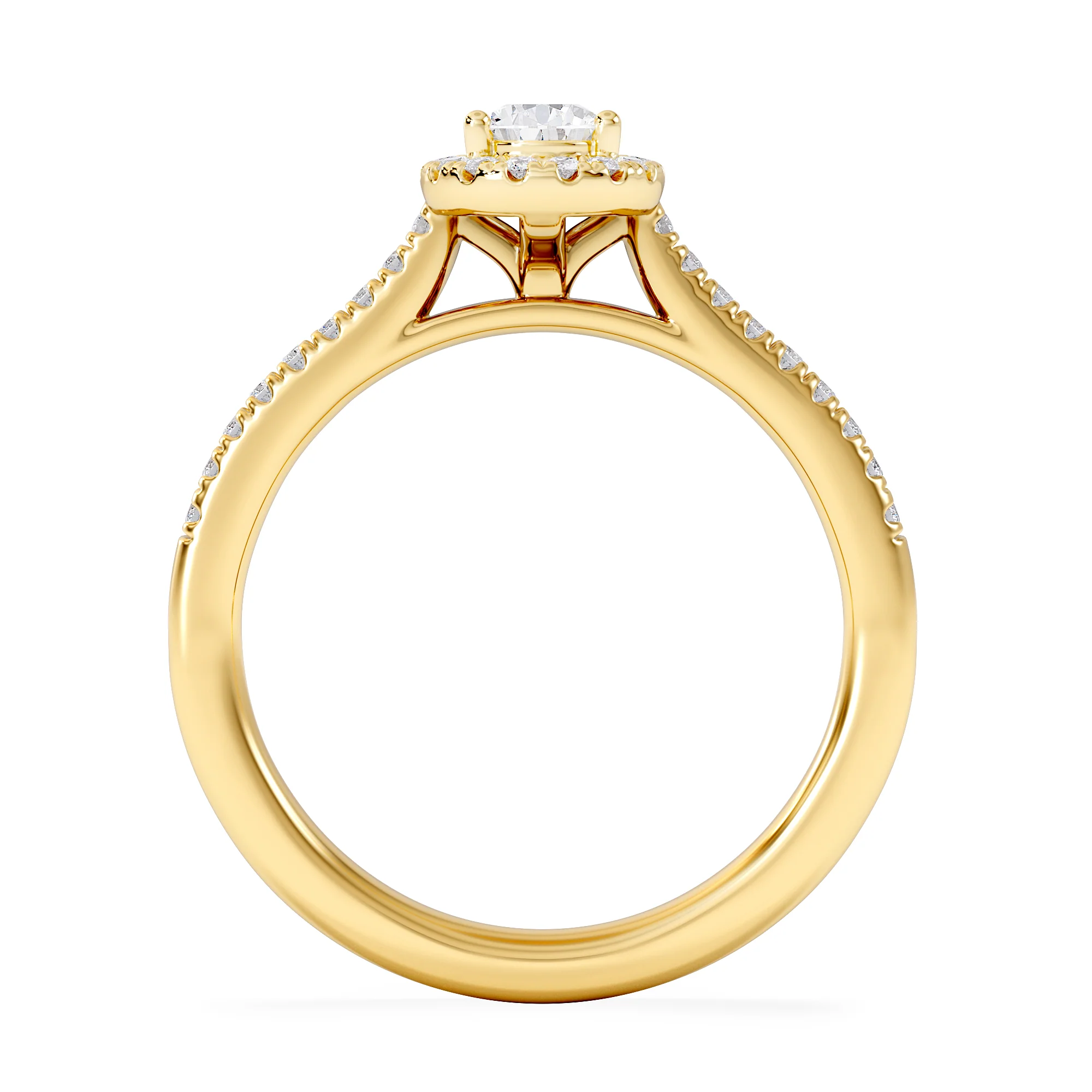 Lumia Pear Cut Lab Diamond Halo Ring 0.70ct F/VS in 9K Gold - Image 3