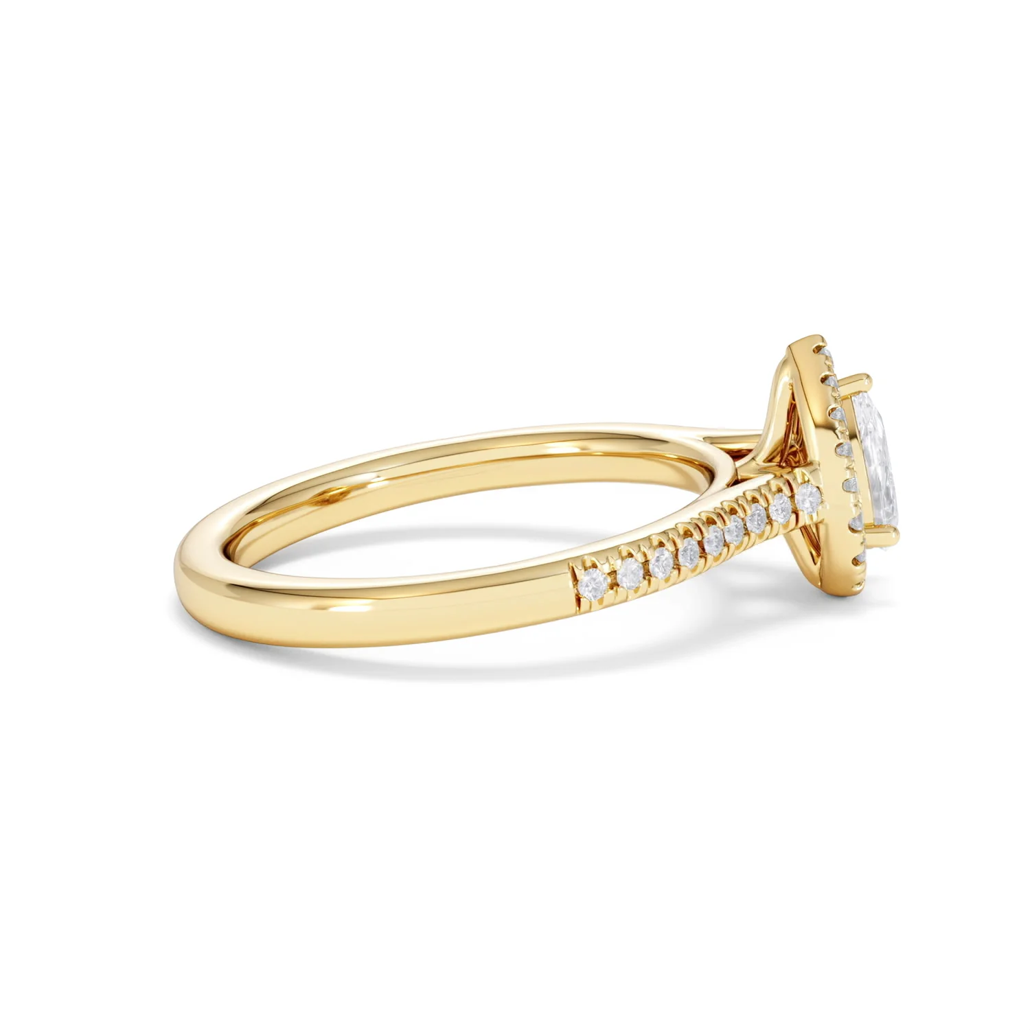 Lumia Pear Cut Lab Diamond Halo Ring 0.70ct F/VS in 9K Gold - Image 31