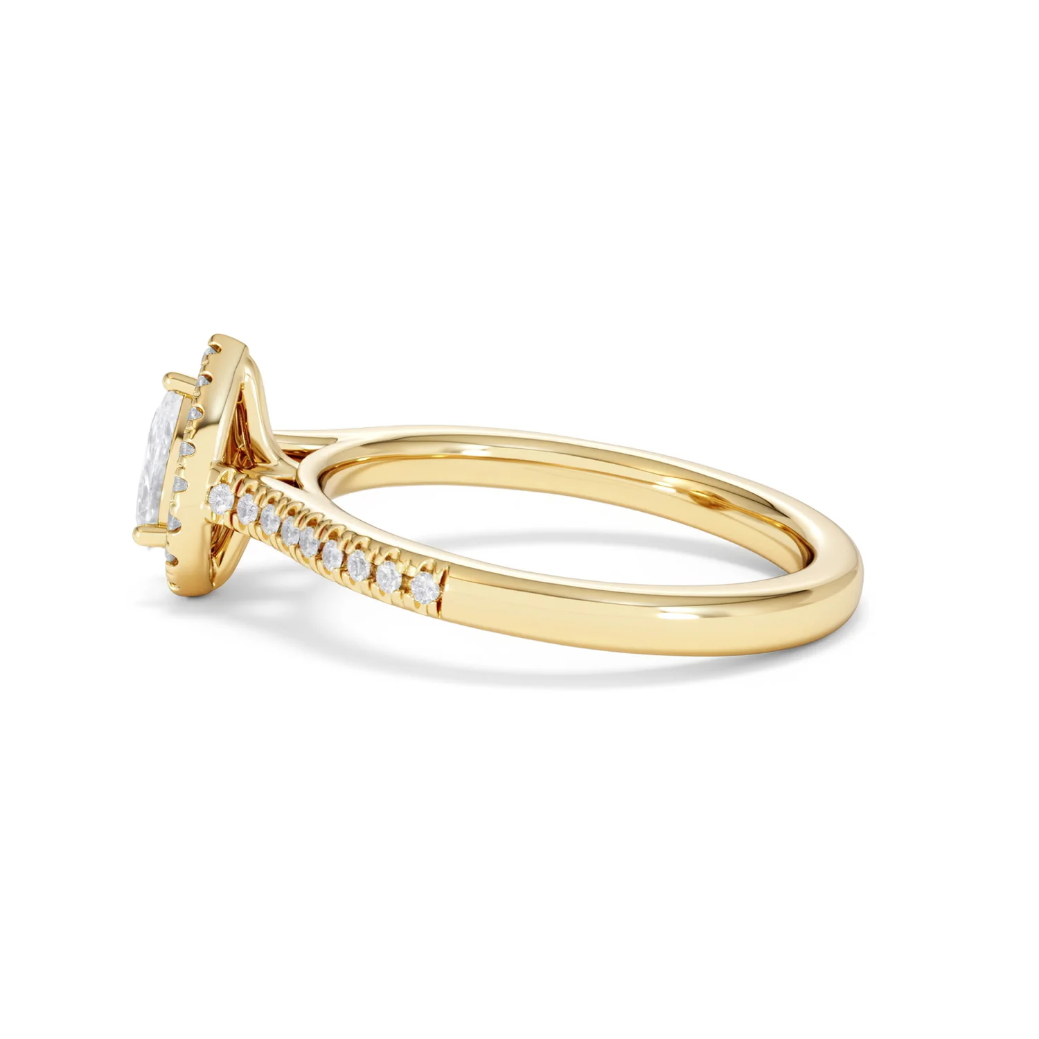 Lumia Pear Cut Lab Diamond Halo Ring 0.70ct F/VS in 9K Gold - Image 68
