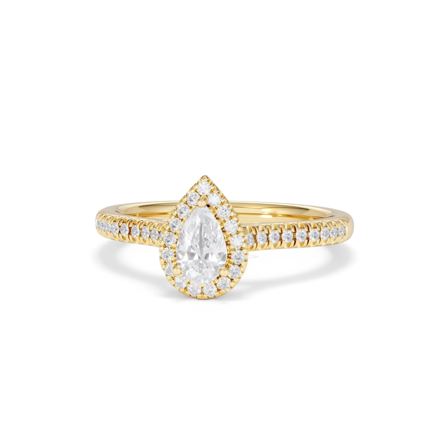 Lumia Pear Cut Lab Diamond Halo Ring 0.70ct F/VS in 9K Gold - Image 88