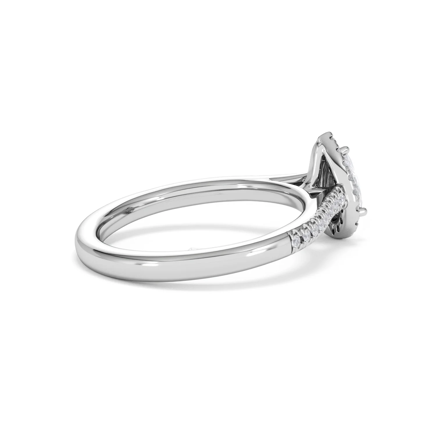 Lumia Pear Cut Lab Diamond Halo Ring 0.70ct F/VS in 9K White Gold - Image 36
