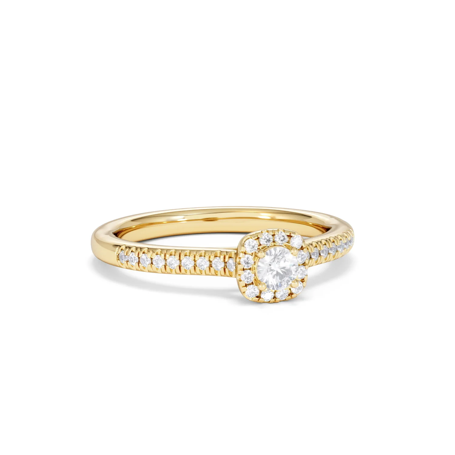 Lumia Round Cut Lab Diamond Halo Ring 0.33ct F/VS in 18K Gold Vermeil - Image 14