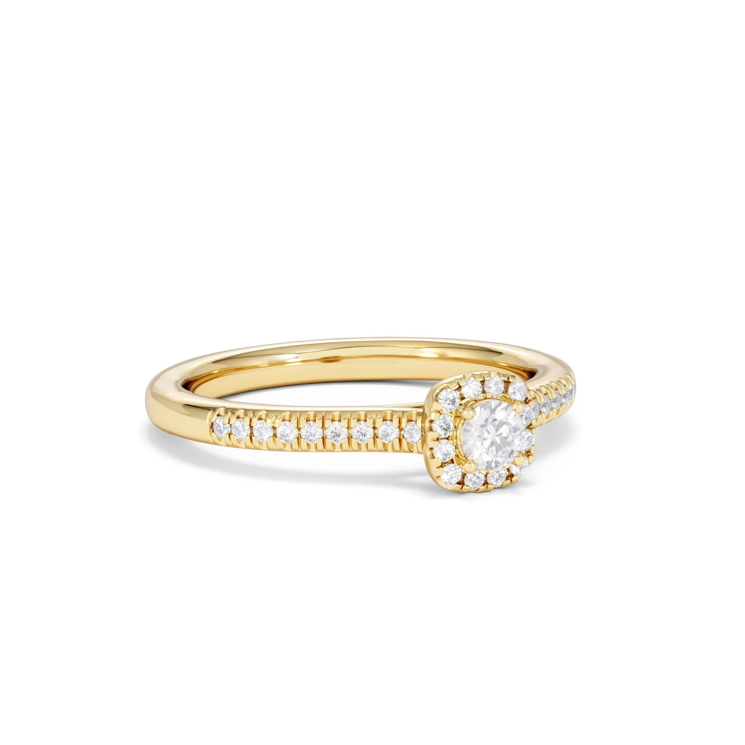 Lumia Round Cut Lab Diamond Halo Ring 0.33ct F/VS in 18K Gold Vermeil - Image 16