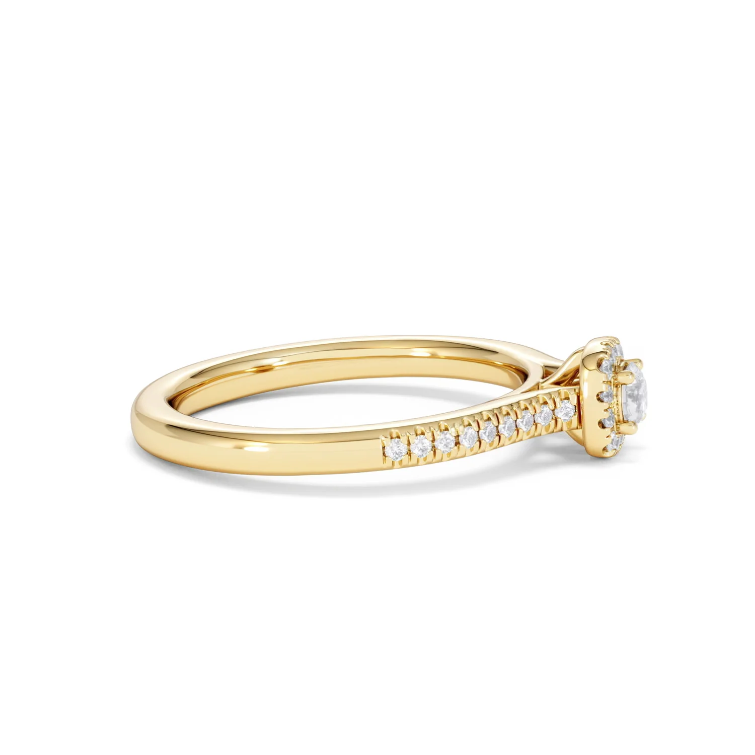Lumia Round Cut Lab Diamond Halo Ring 0.33ct F/VS in 18K Gold Vermeil - Image 27