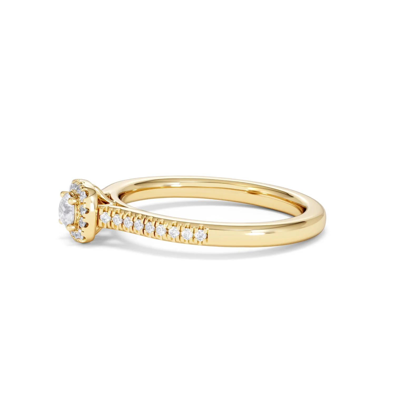 Lumia Round Cut Lab Diamond Halo Ring 0.33ct F/VS in 18K Gold Vermeil - Image 74