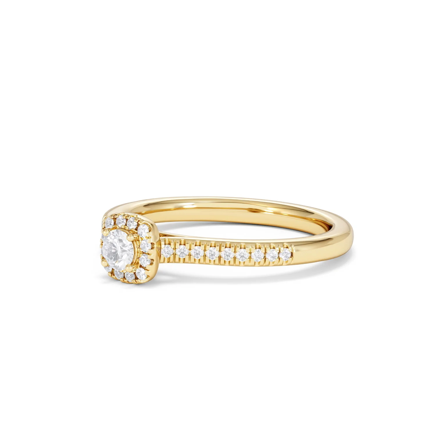 Lumia Round Cut Lab Diamond Halo Ring 0.33ct F/VS in 18K Gold Vermeil - Image 81