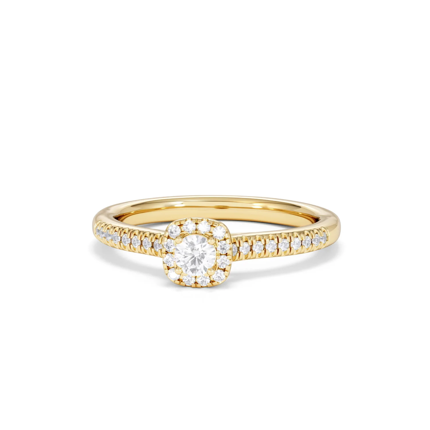 Lumia Round Cut Lab Diamond Halo Ring 0.33ct F/VS in 18K Gold Vermeil - Image 88