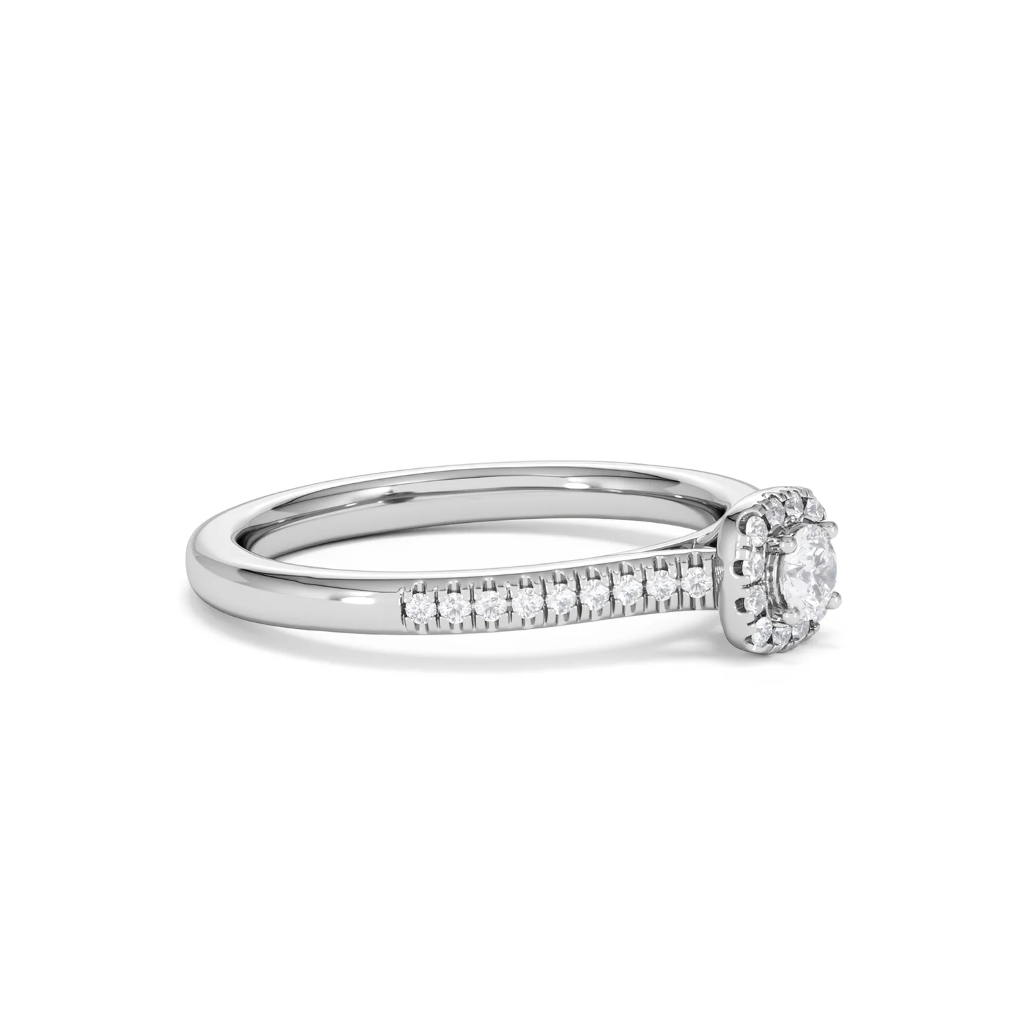 Lumia Round Cut Lab Diamond Halo Ring 0.33ct F/VS in 925 Silver - Image 22