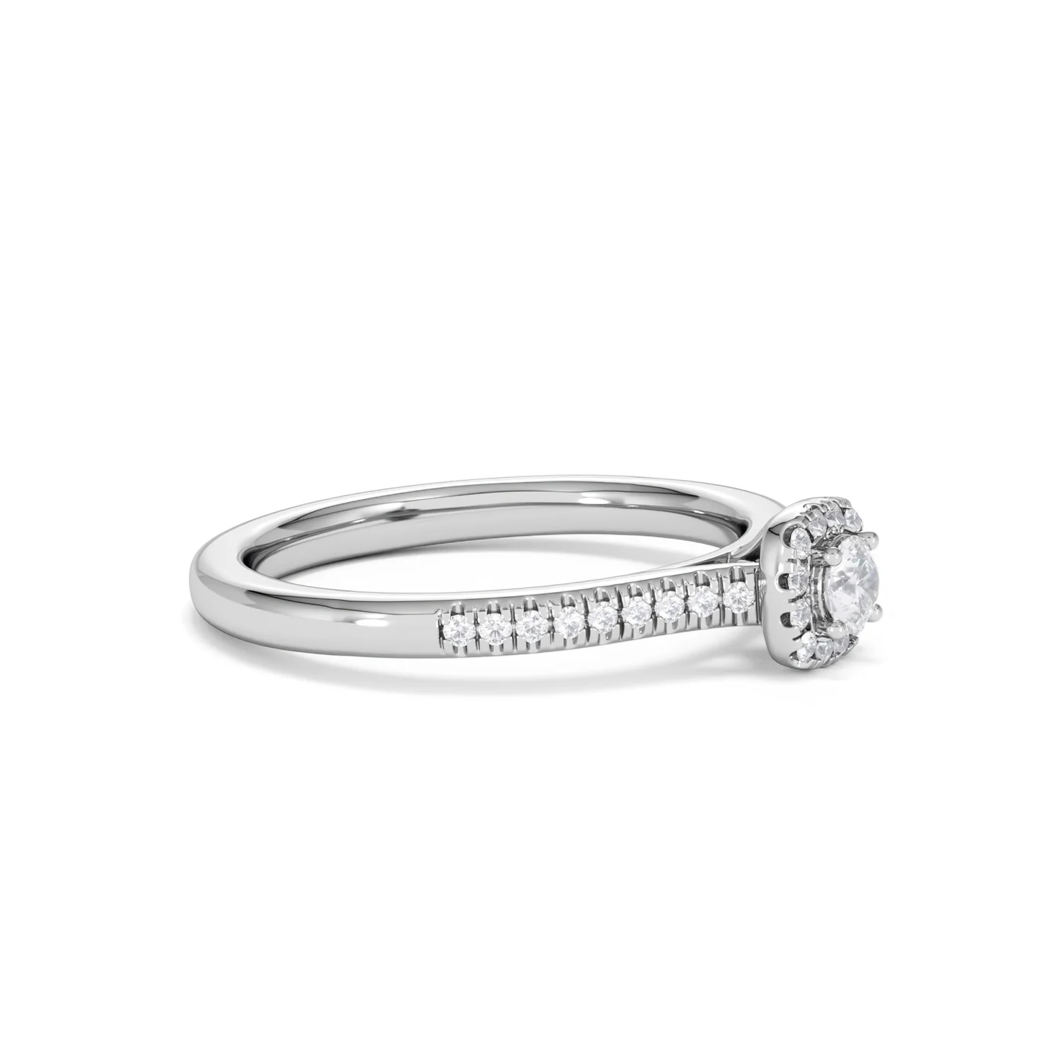 Lumia Round Cut Lab Diamond Halo Ring 0.33ct F/VS in 925 Silver - Image 23