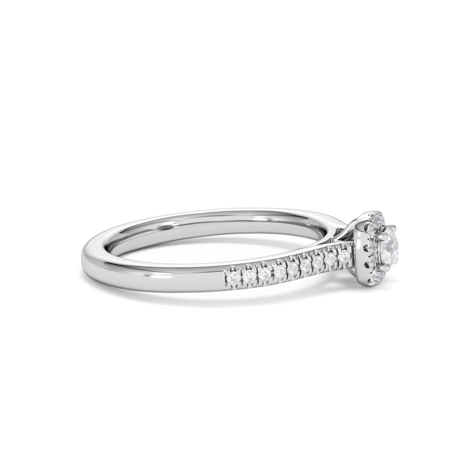 Lumia Round Cut Lab Diamond Halo Ring 0.33ct F/VS in 925 Silver - Image 26