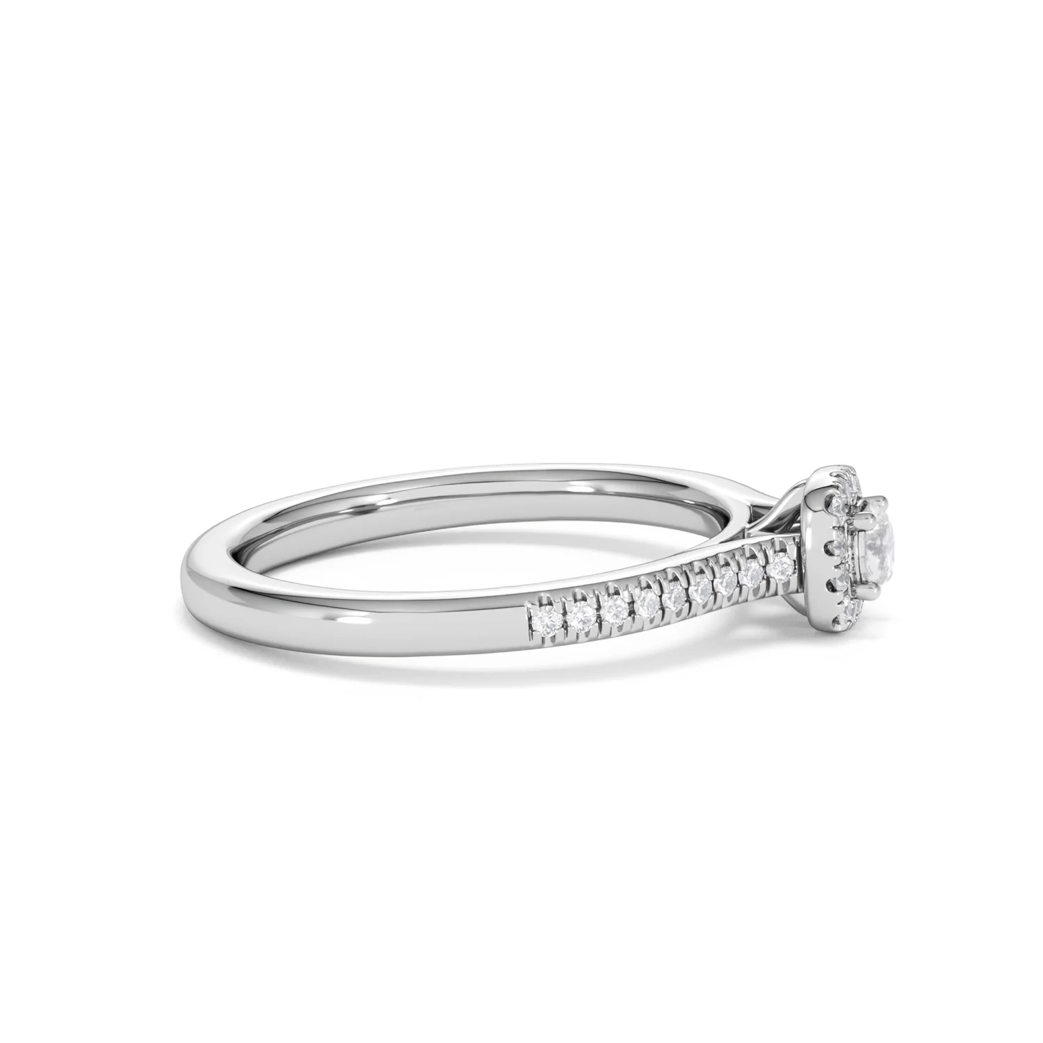 Lumia Round Cut Lab Diamond Halo Ring 0.33ct F/VS in 925 Silver - Image 27