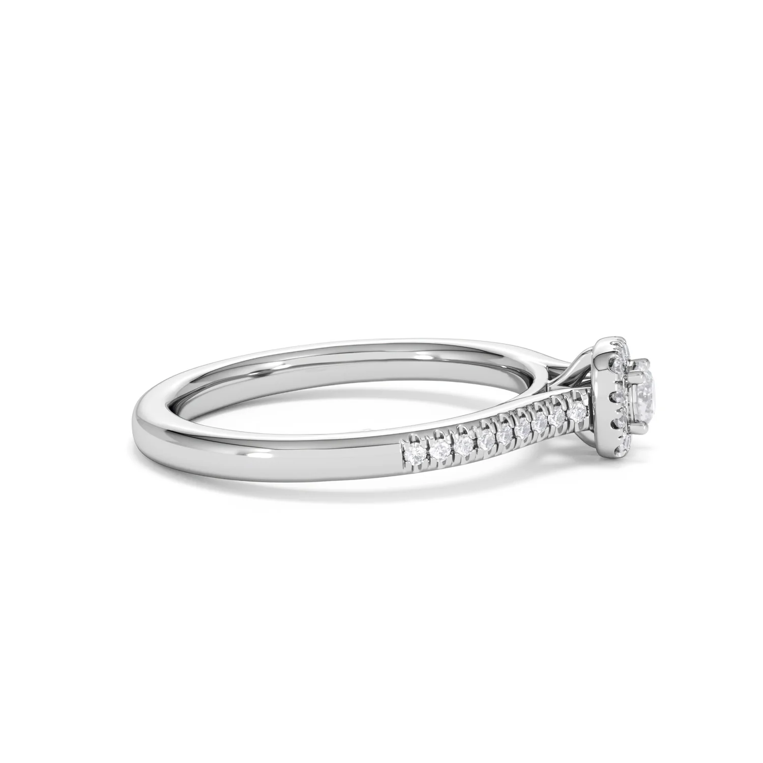 Lumia Round Cut Lab Diamond Halo Ring 0.33ct F/VS in 925 Silver - Image 28