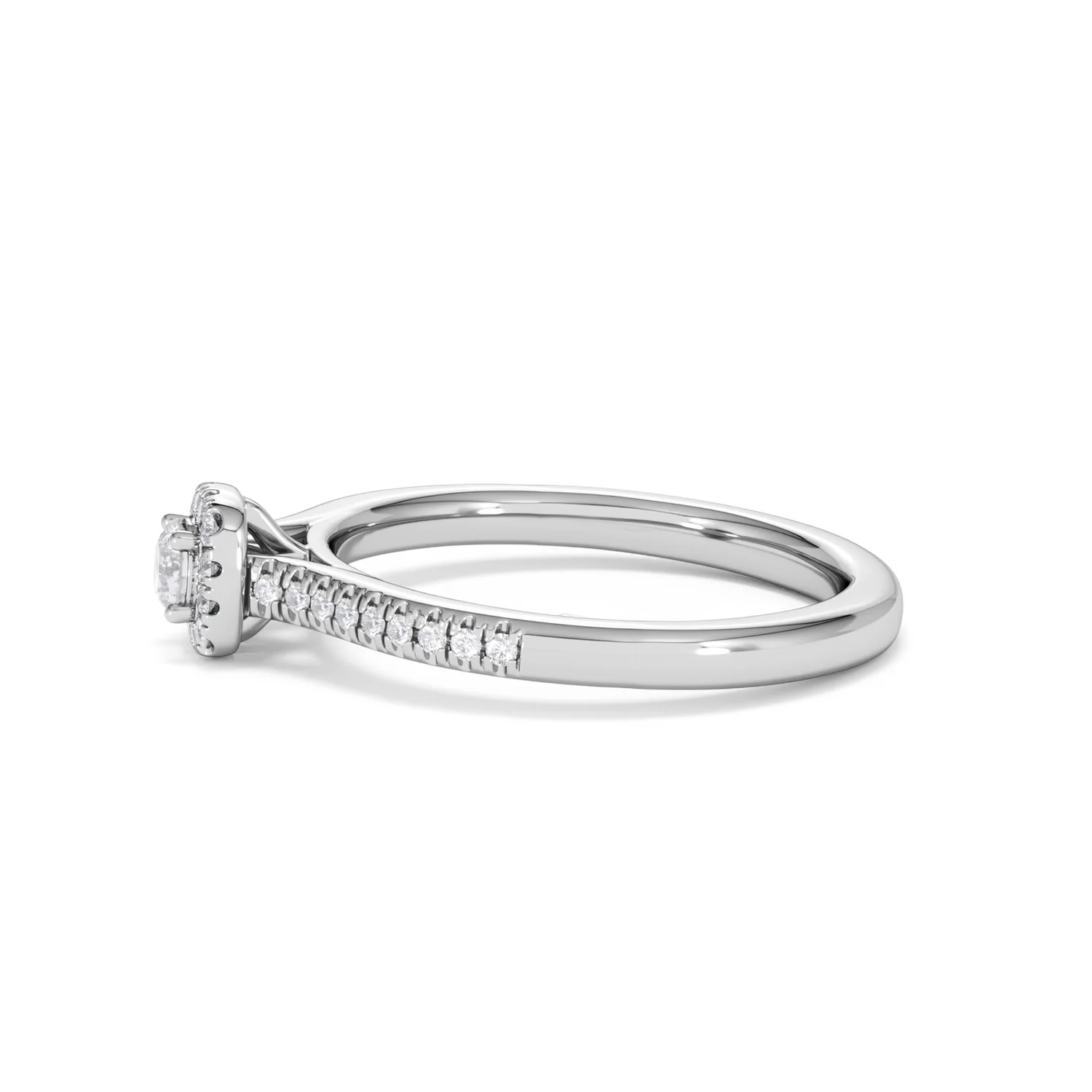Lumia Round Cut Lab Diamond Halo Ring 0.33ct F/VS in 925 Silver - Image 72