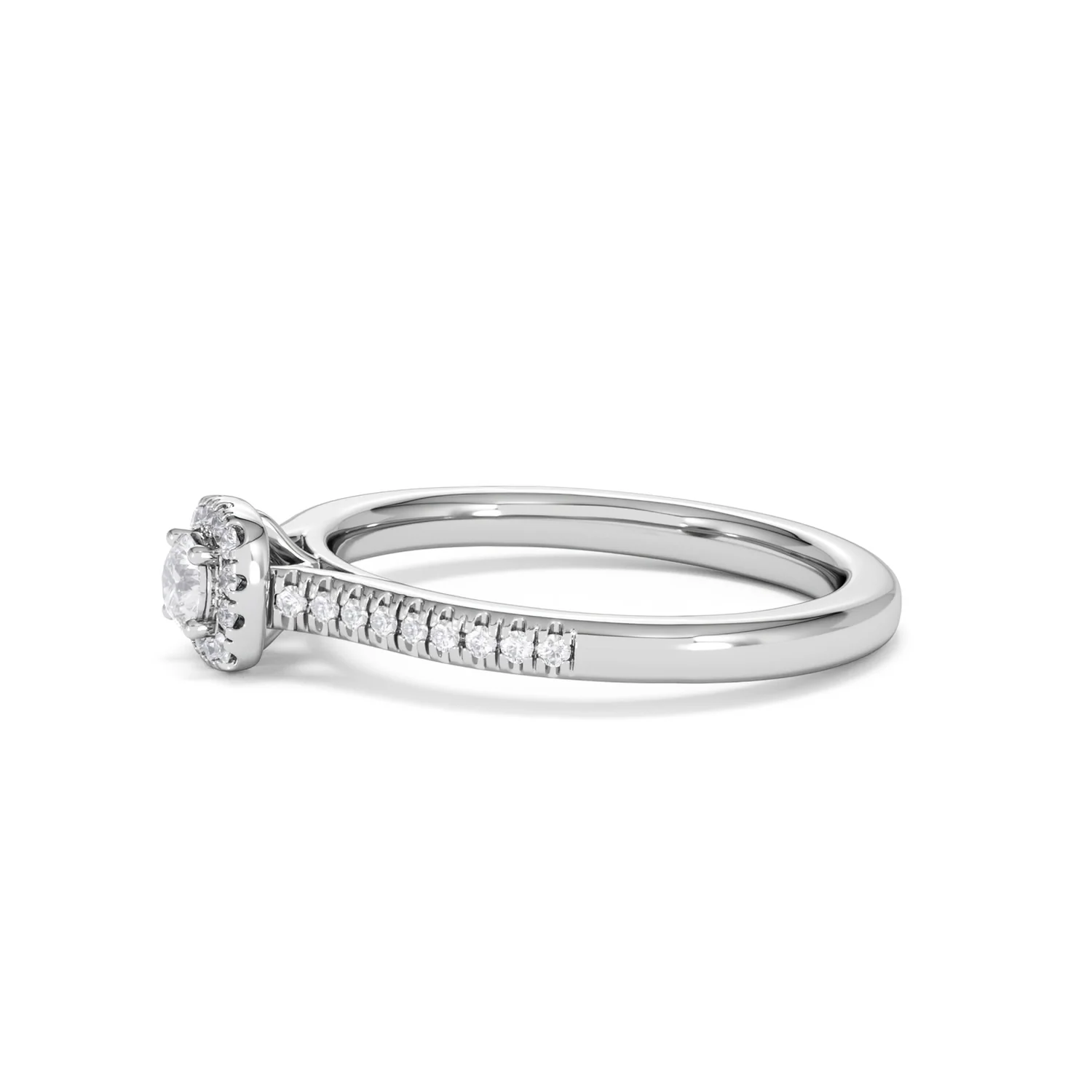 Lumia Round Cut Lab Diamond Halo Ring 0.33ct F/VS in 925 Silver - Image 74