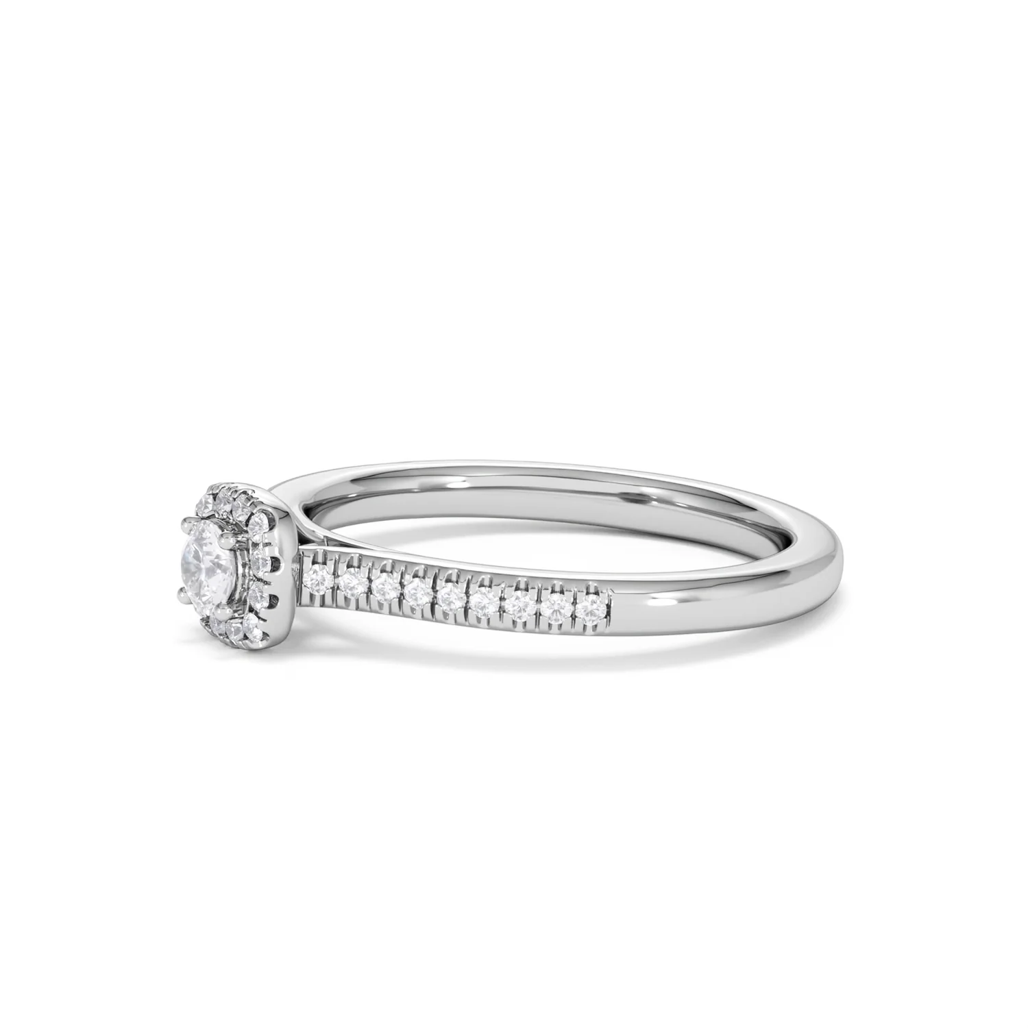 Lumia Round Cut Lab Diamond Halo Ring 0.33ct F/VS in 925 Silver - Image 77