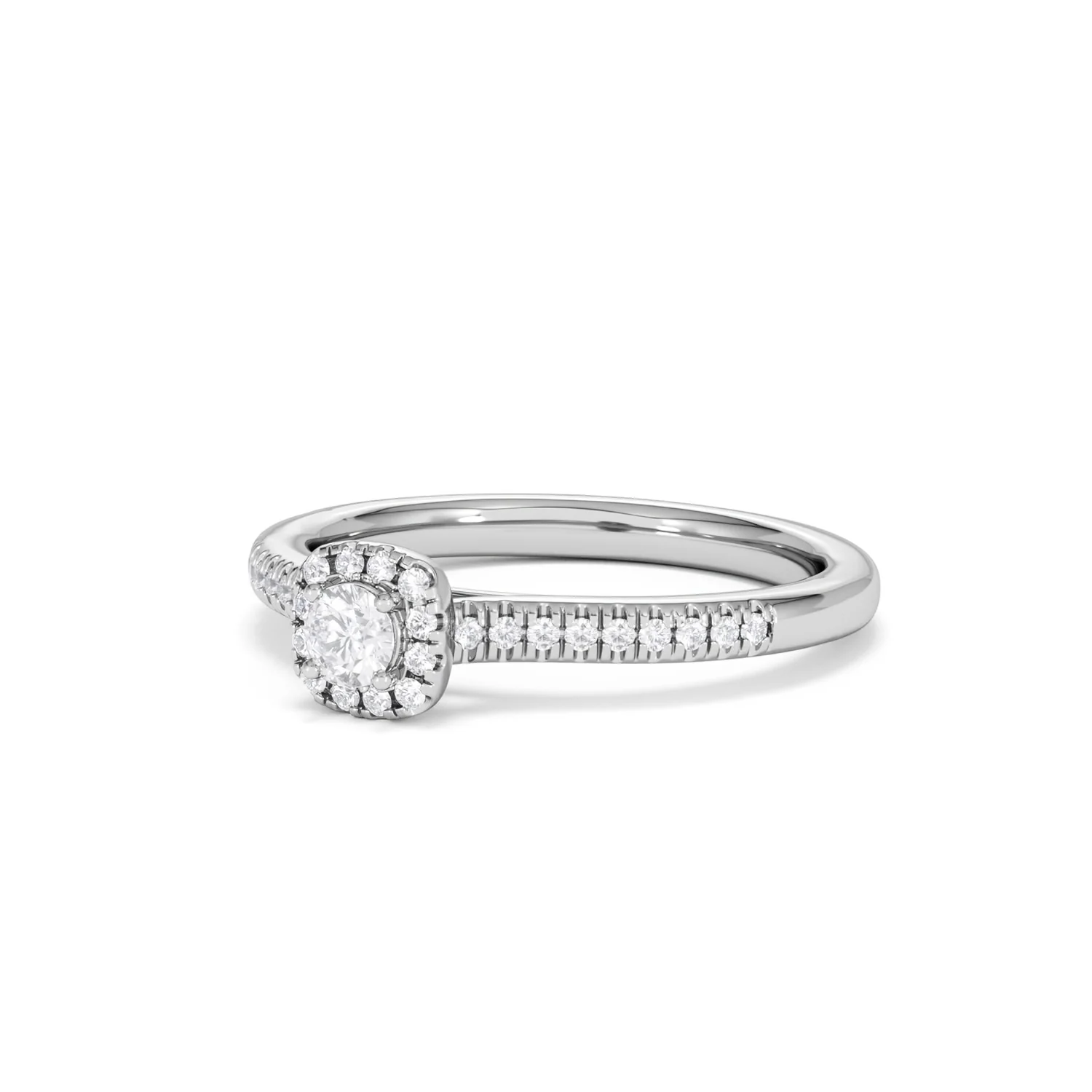 Lumia Round Cut Lab Diamond Halo Ring 0.33ct F/VS in 925 Silver - Image 83