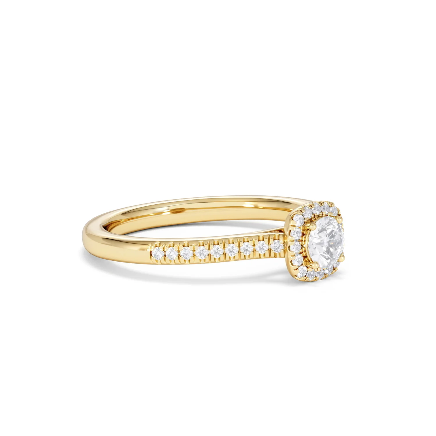 Lumia Round Cut Lab Diamond Halo Ring 0.50ct F/VS in 18K Gold Vermeil - Image 20