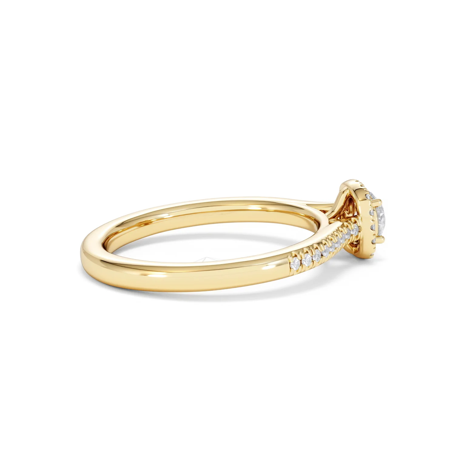Lumia Round Cut Lab Diamond Halo Ring 0.50ct F/VS in 18K Gold Vermeil - Image 33
