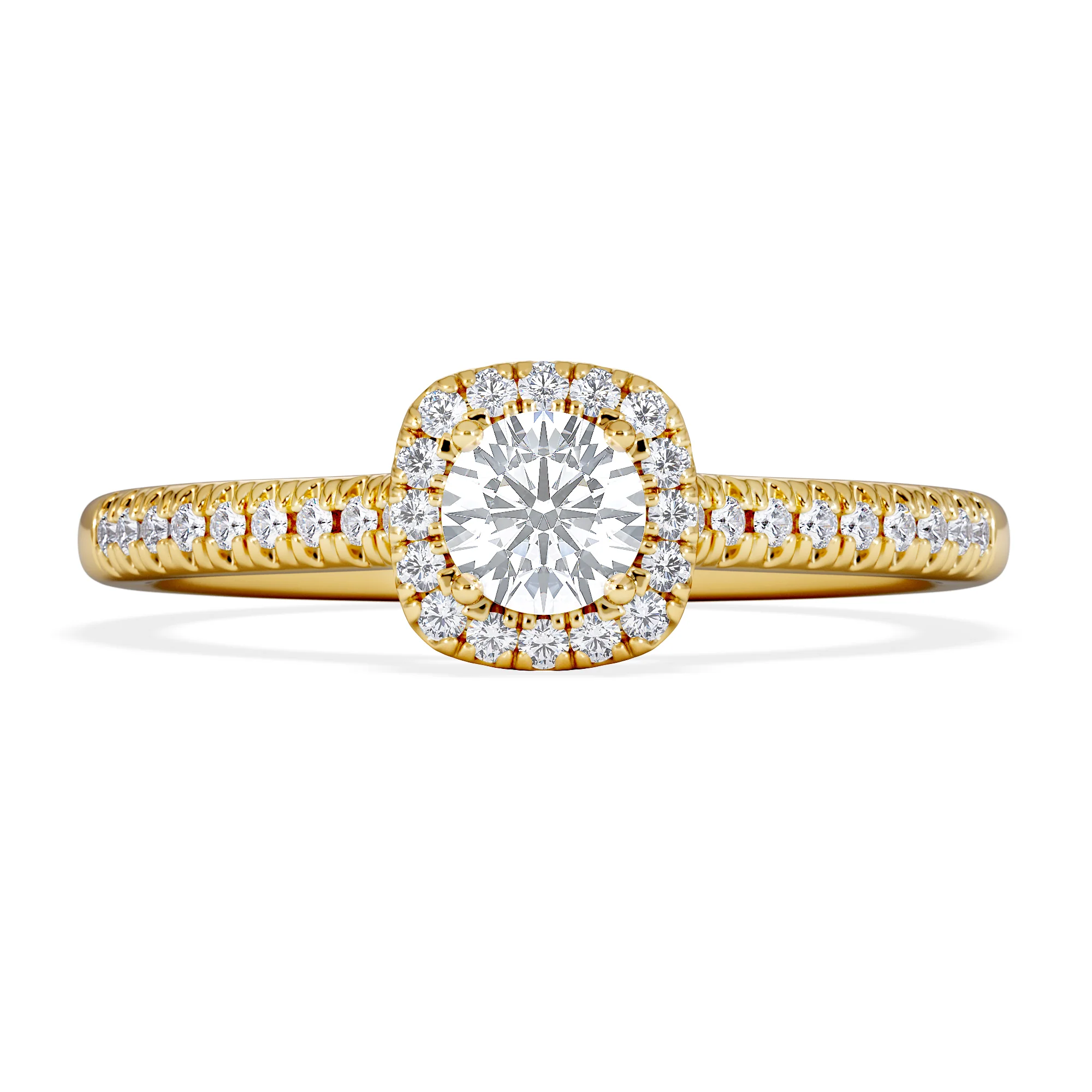 Lumia Round Cut Lab Diamond Halo Ring 0.50ct F/VS in 18K Gold Vermeil - Image 6